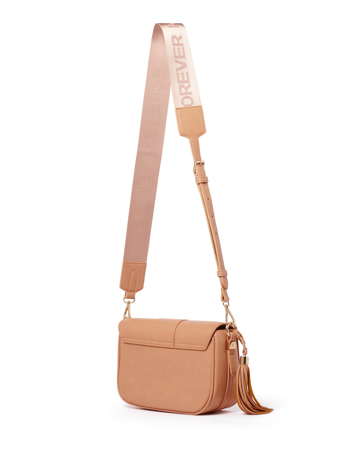 Signature Thea Tassel Saddle Crossbody Bag Brown