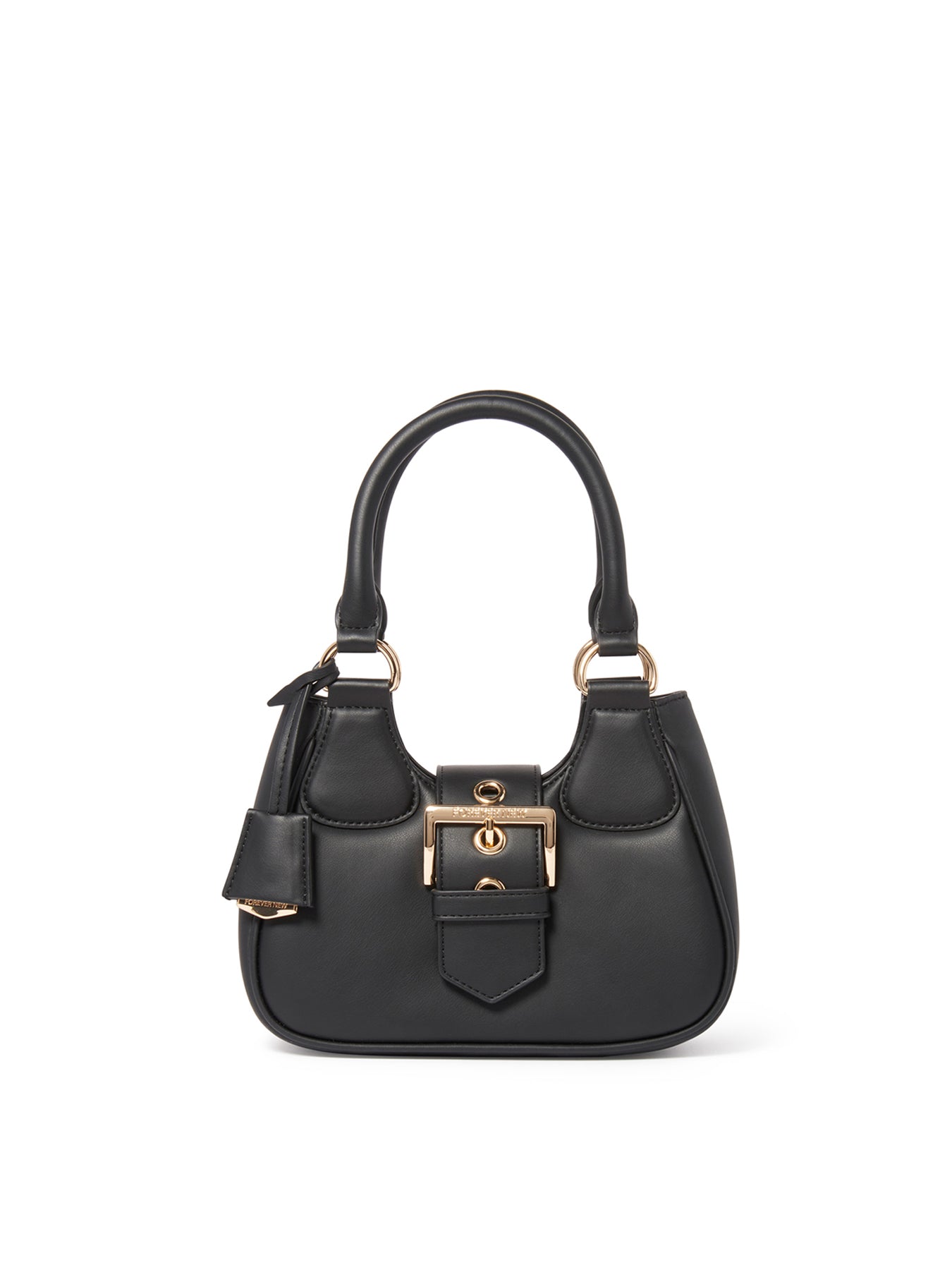 Signature Madison Buckle Moon Crossbody Bag Black