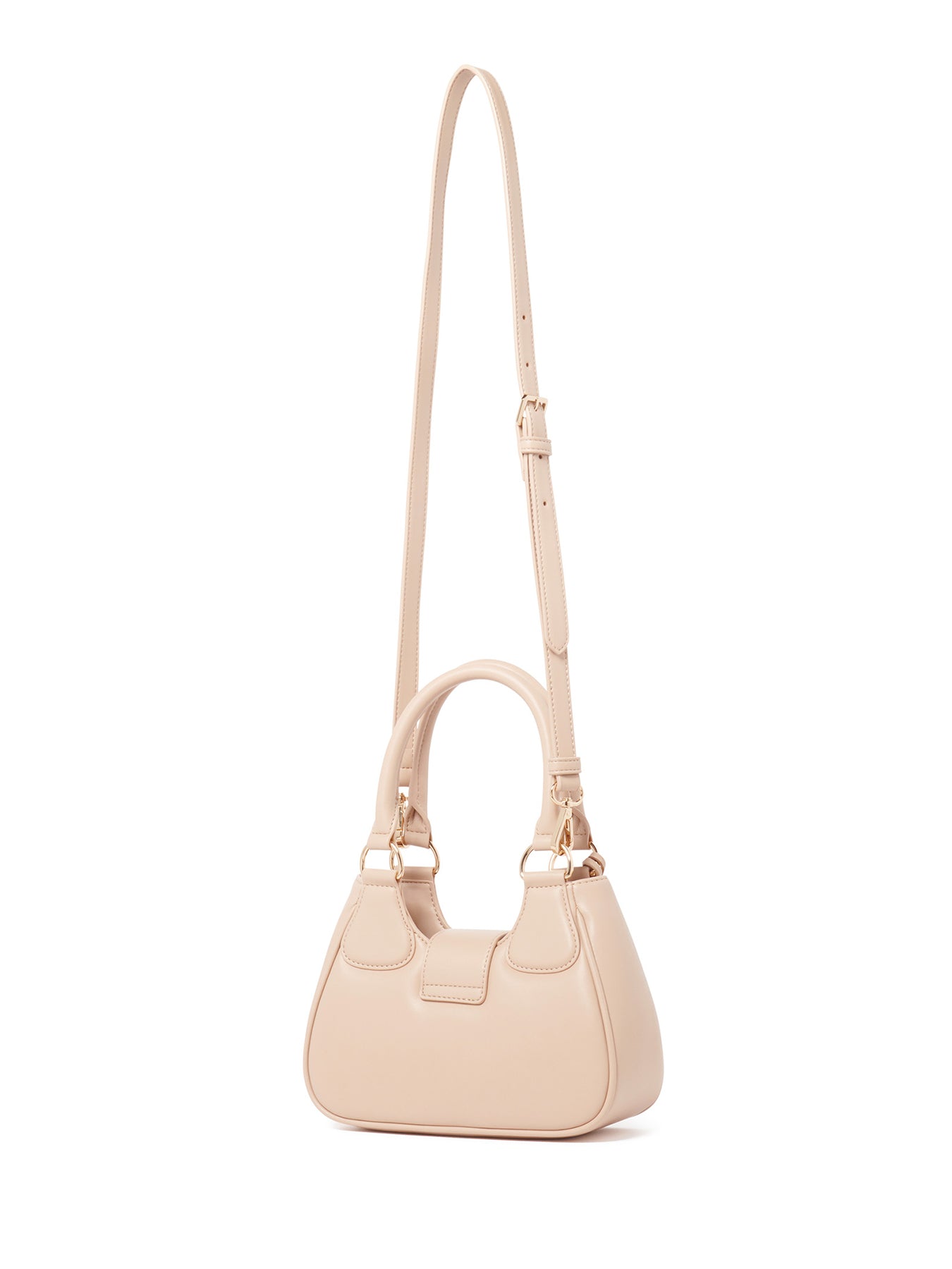 Signature Madison Buckle Moon Crossbody Bag Nude