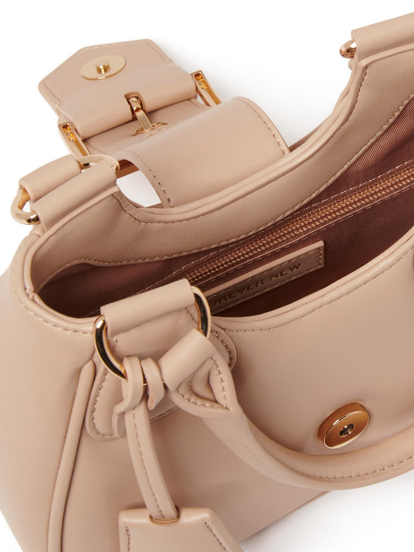 Signature Madison Buckle Moon Crossbody Bag Nude
