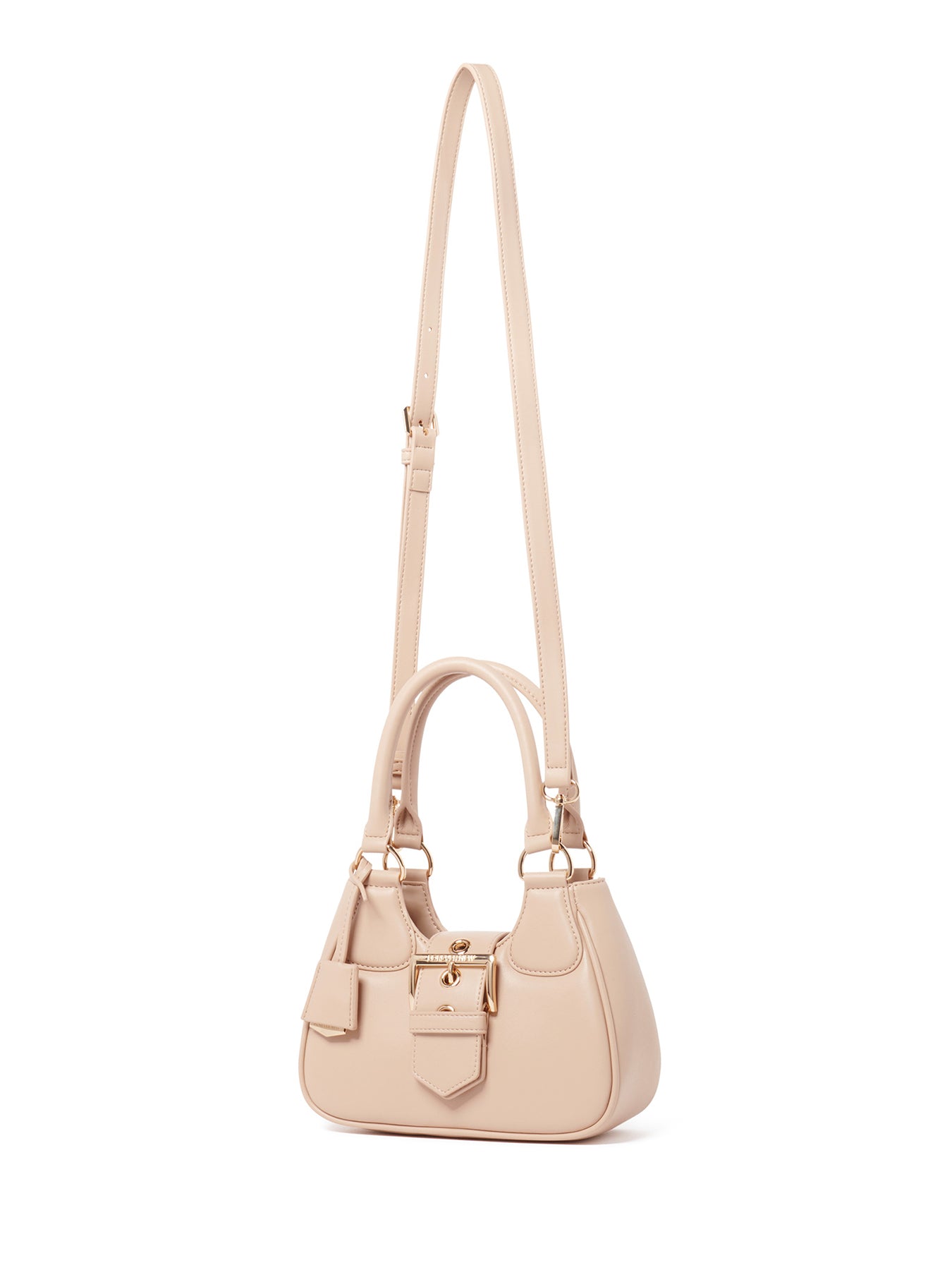 Signature Madison Buckle Moon Crossbody Bag Nude