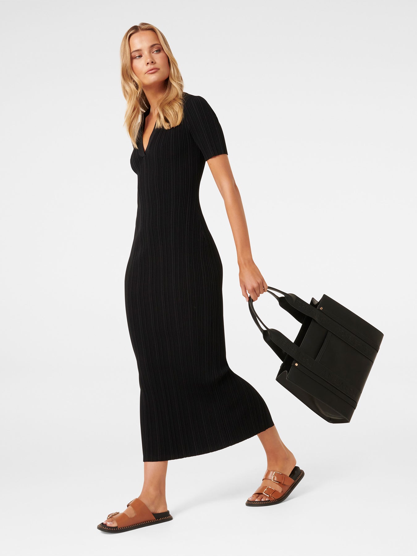 Signature Alison Structured Tote Bag Black