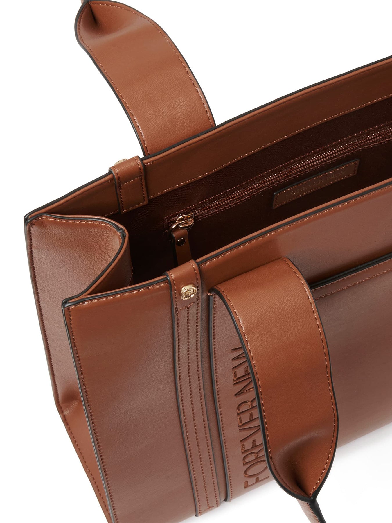 Signature Alison Structured Tote Bag Brown
