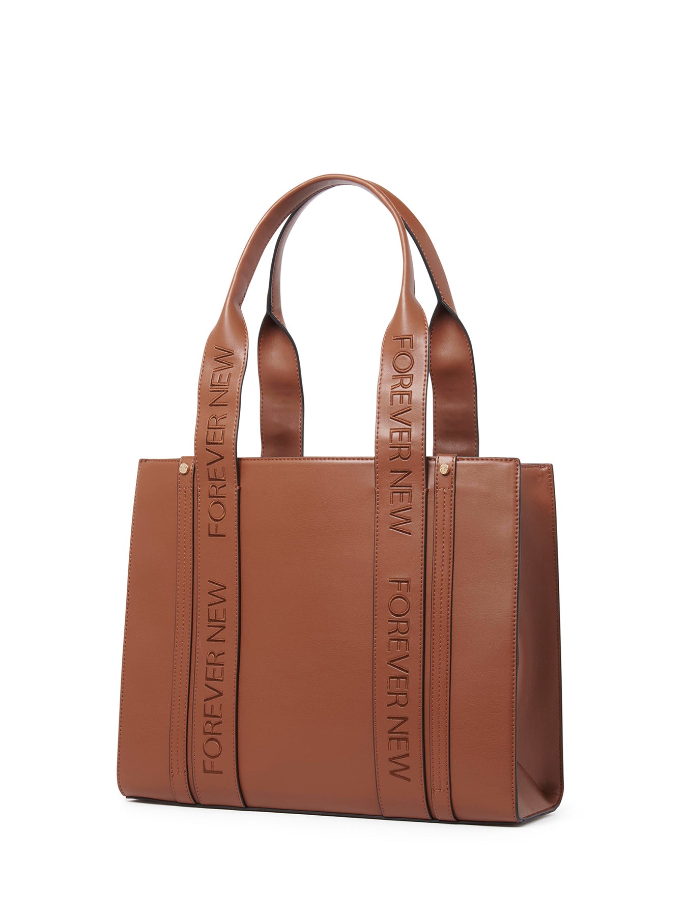 Signature Alison Structured Tote Bag Brown