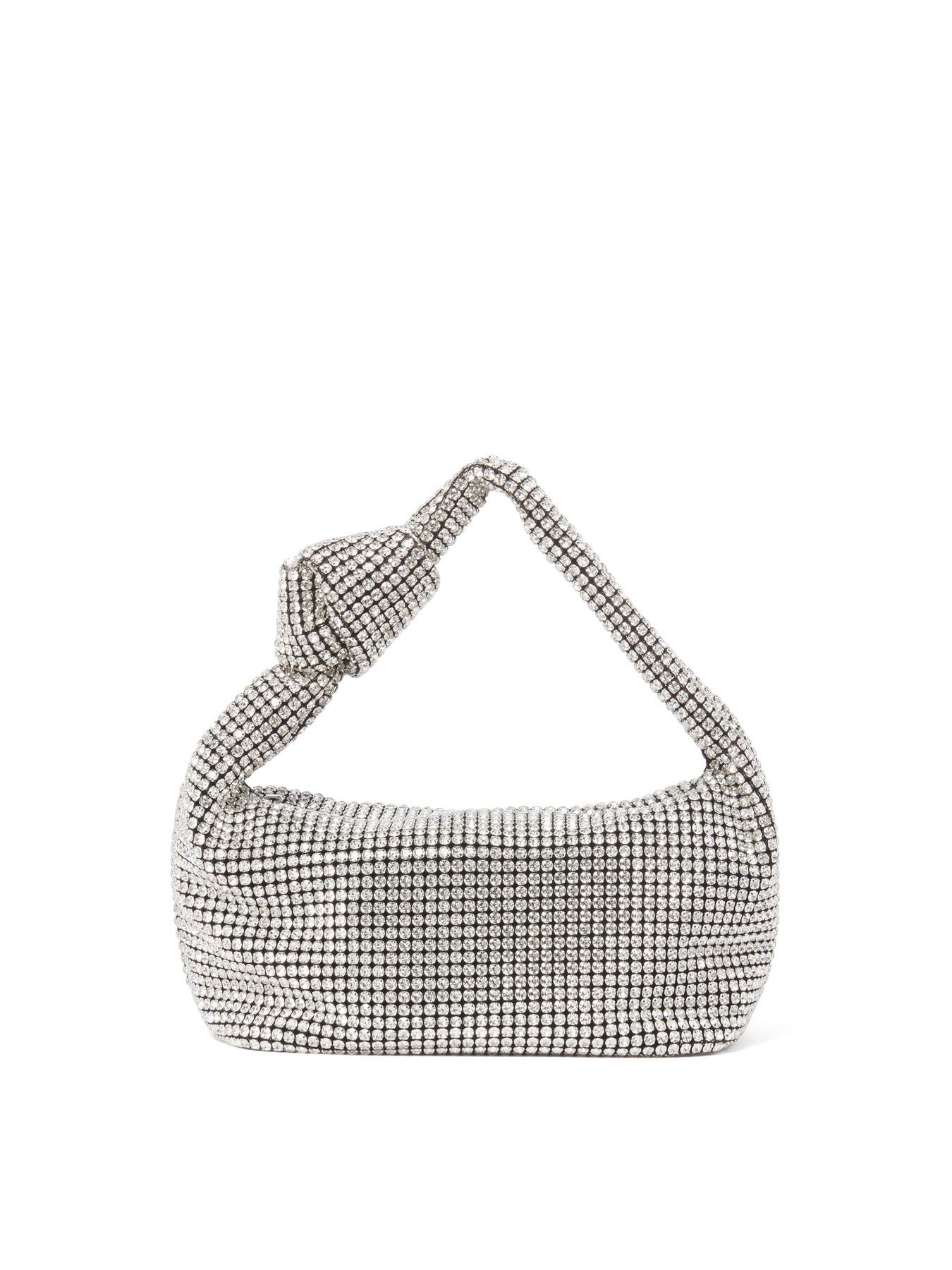 Signature Daphne Knot Embellished Shoulder Bag Silver