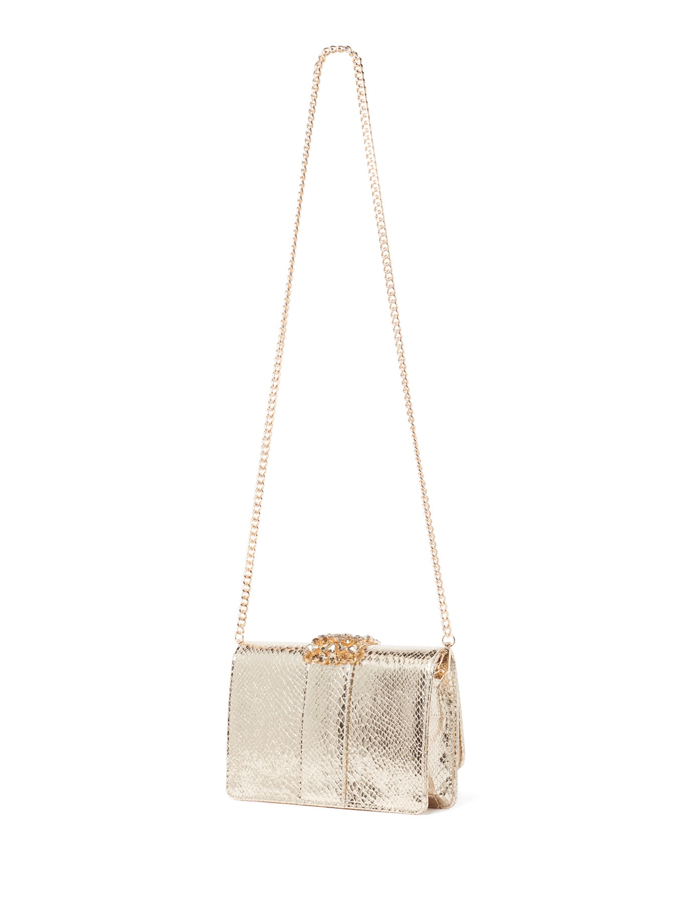 Signature Lucille Crystal Clutch Bag Gold