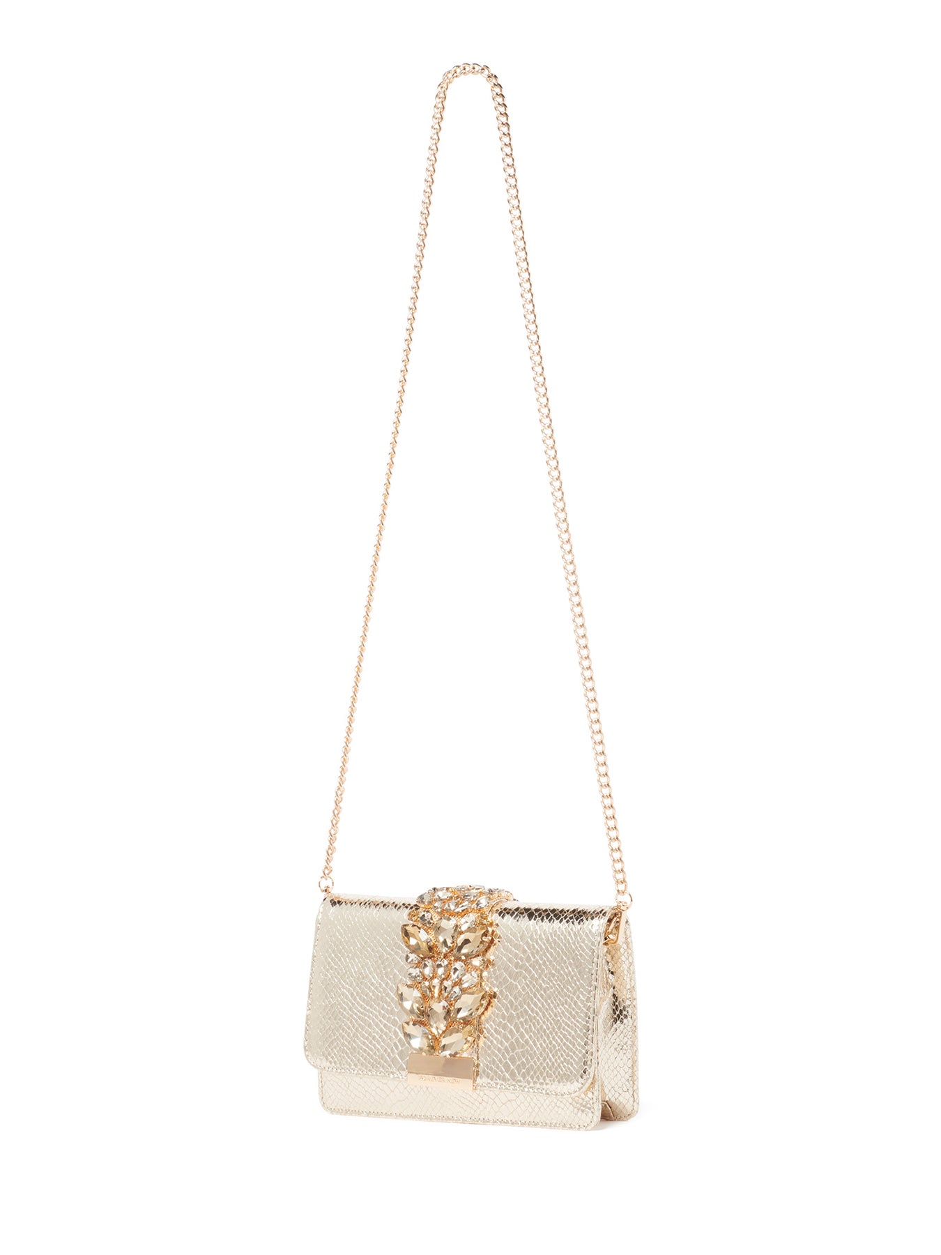 Signature Lucille Crystal Clutch Bag Gold