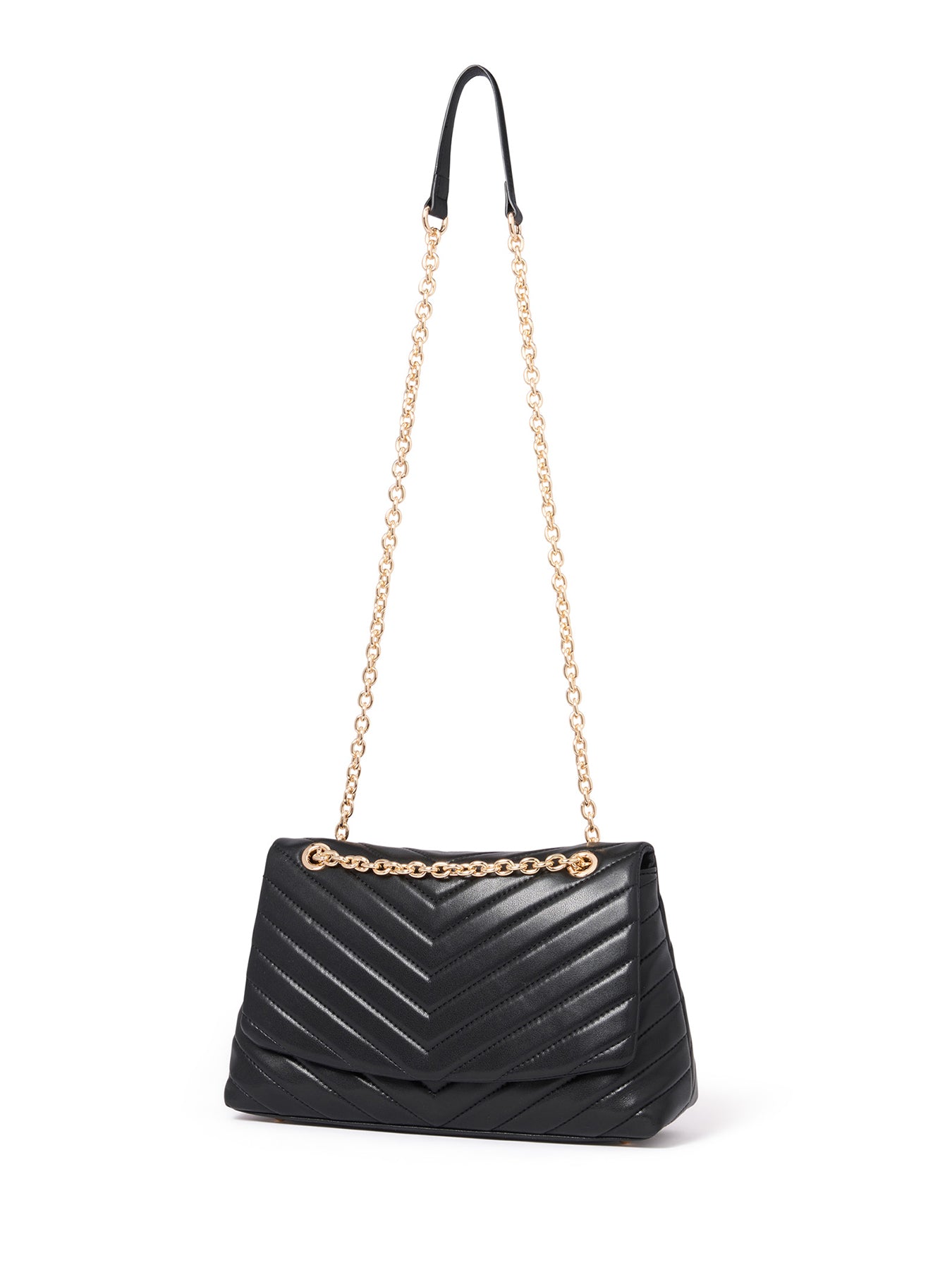 Kai Quilted Chain Crossbody Bag Black