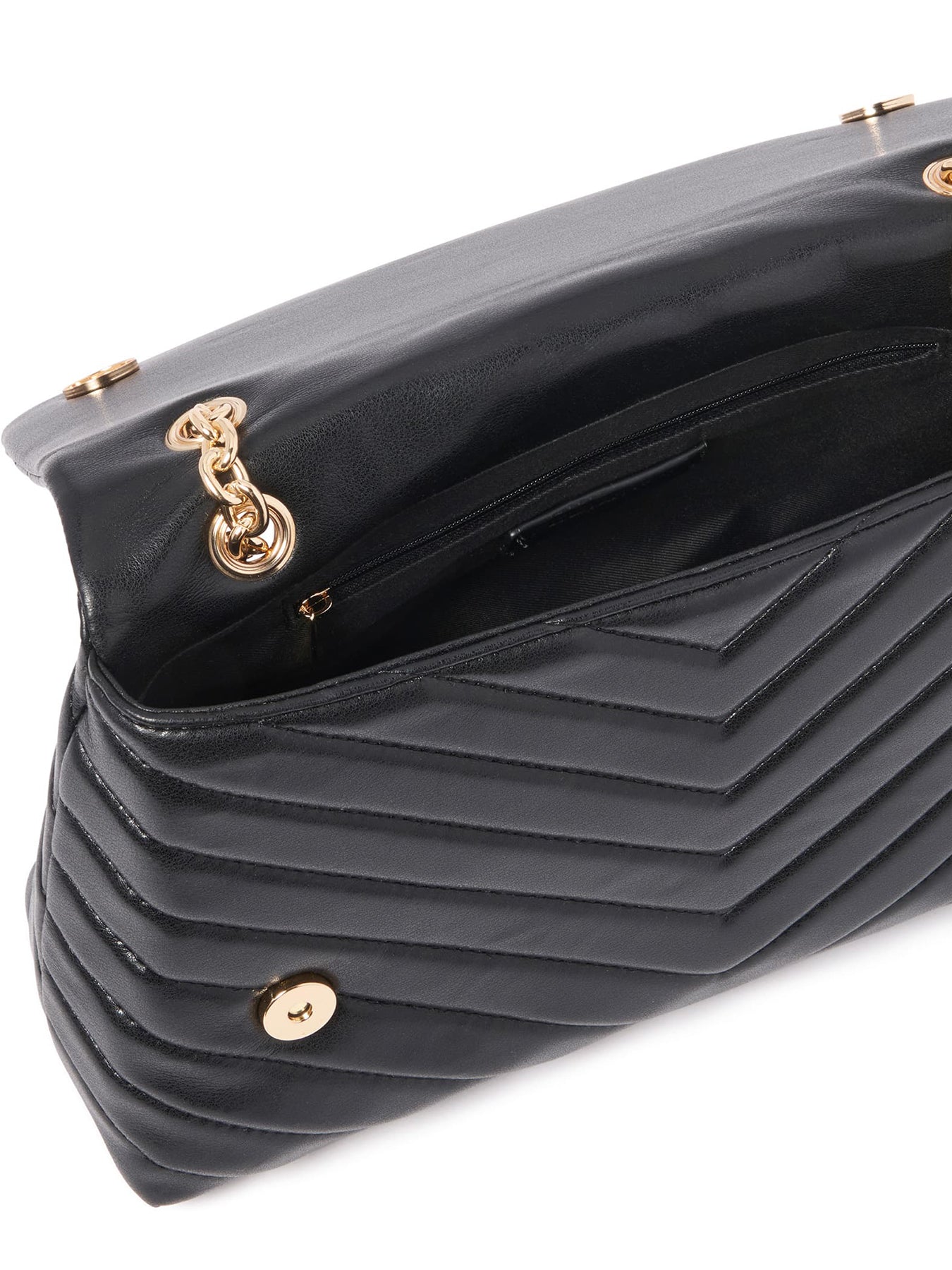 Kai Quilted Chain Crossbody Bag Black