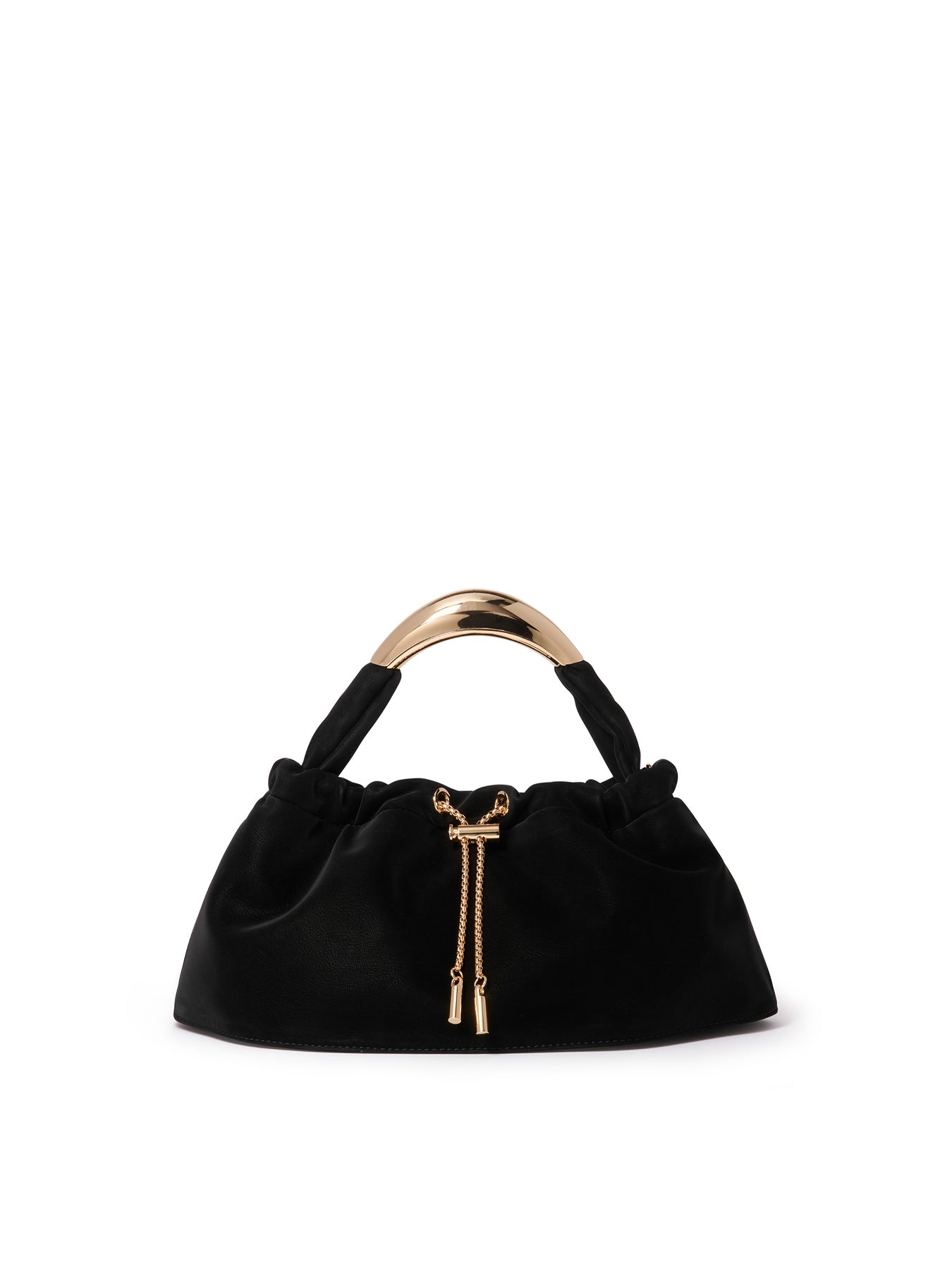 Signature Marigold Metal Handle Crossbody Bag Black