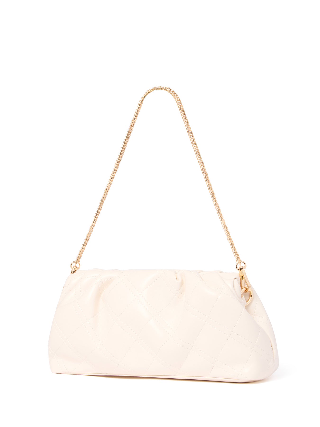 Signature Saskia Soft Quilted Clutch Bag White