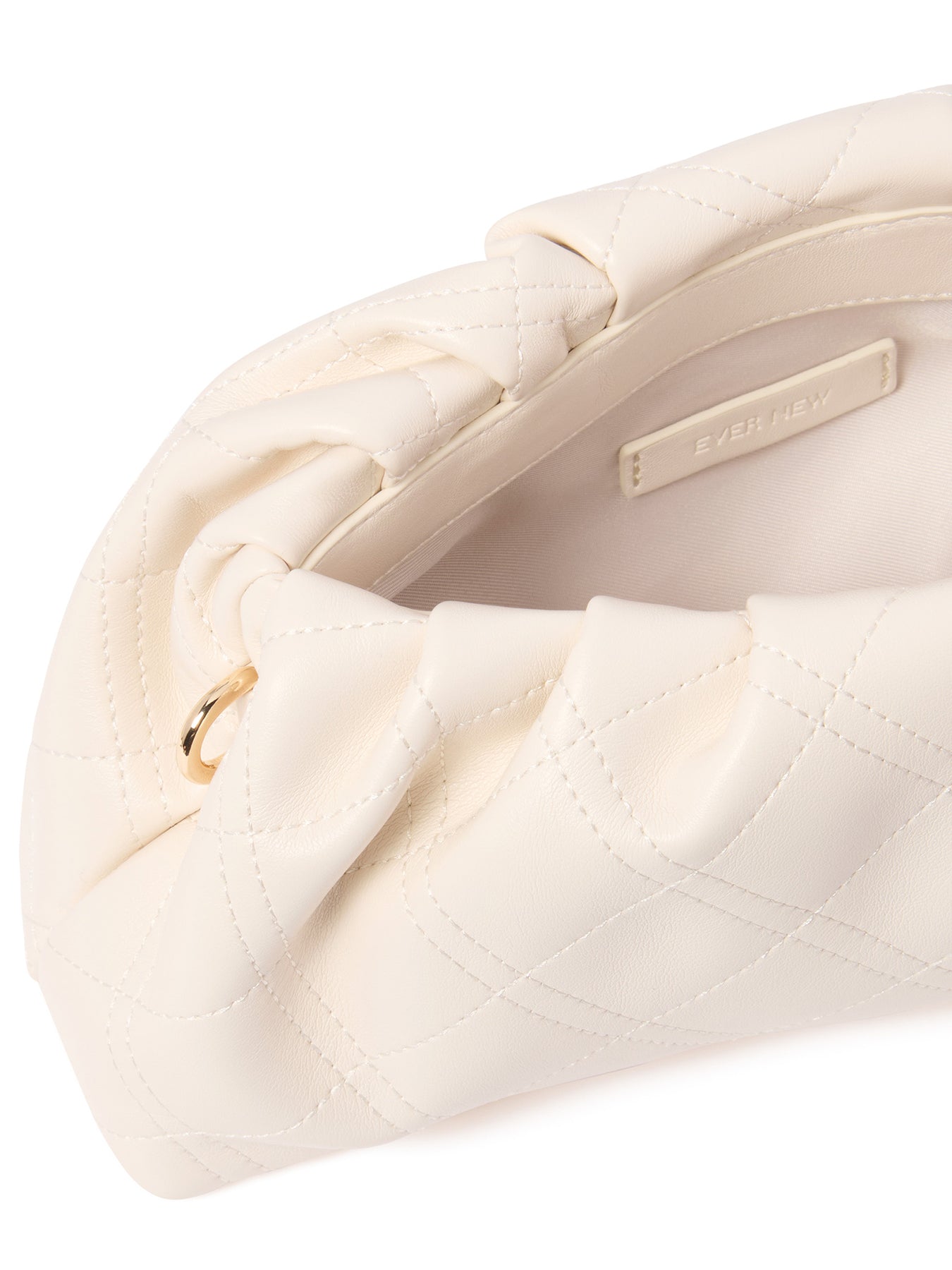 Signature Saskia Soft Quilted Clutch Bag White