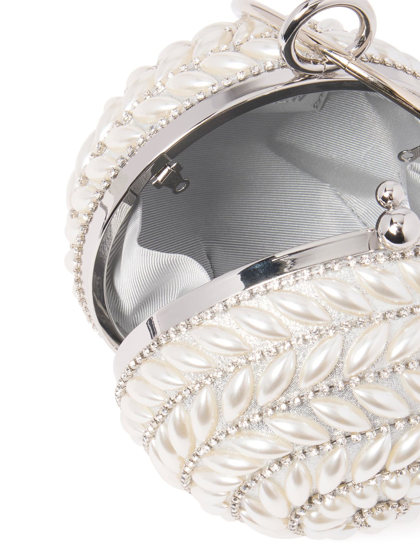 Signature Pandora Pearl Round Clutch Bag Cream