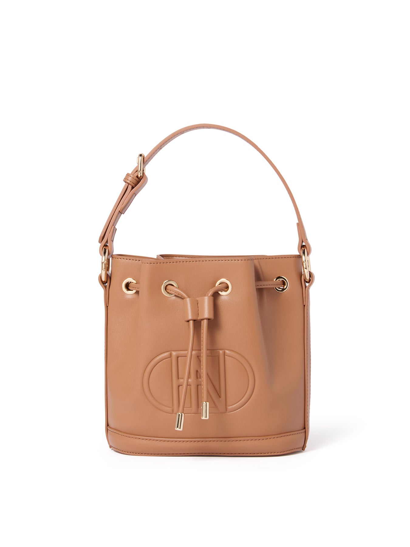 Signature Delany Drawstring Bucket Bag Brown
