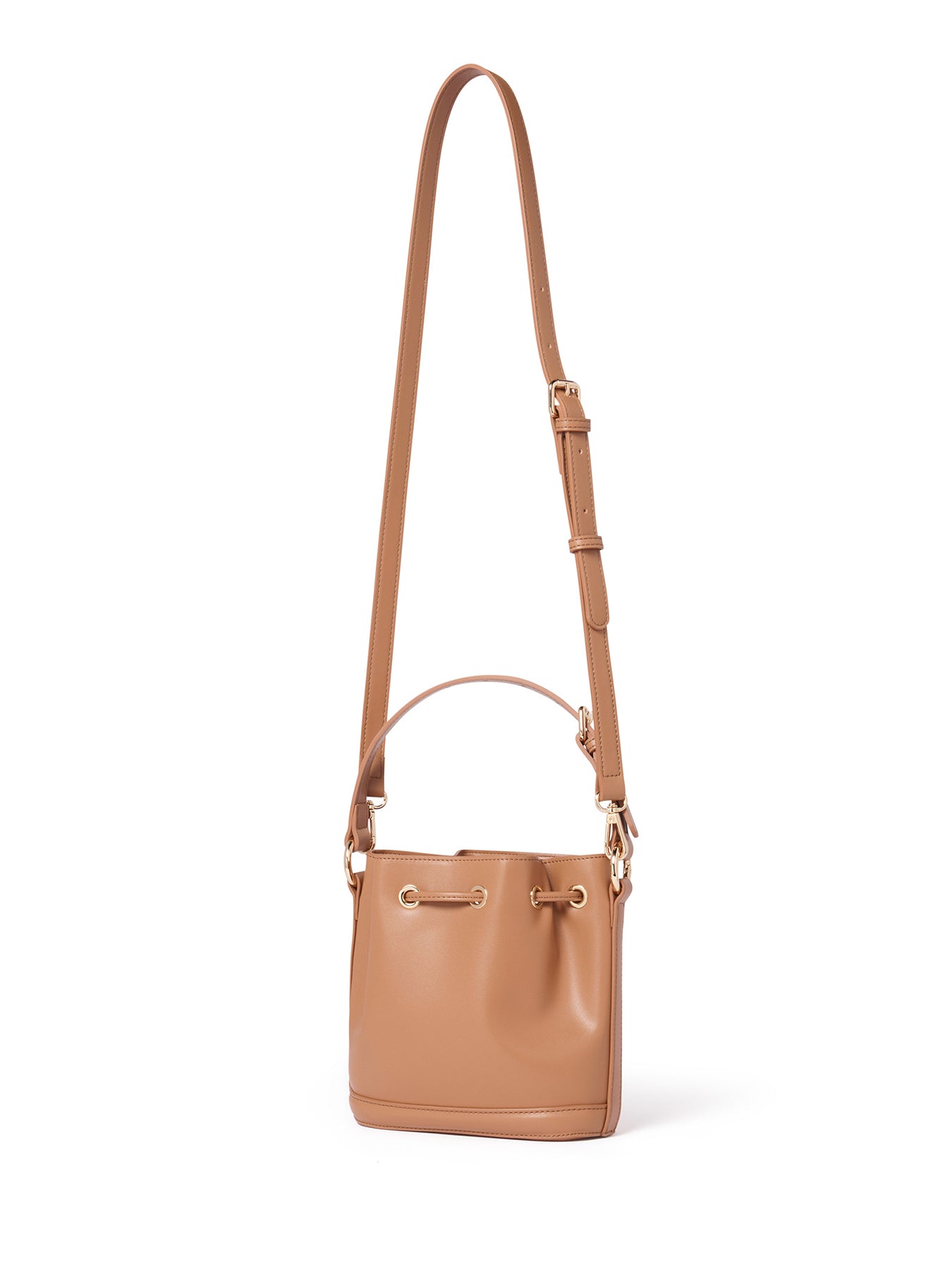 Signature Delany Drawstring Bucket Bag Brown