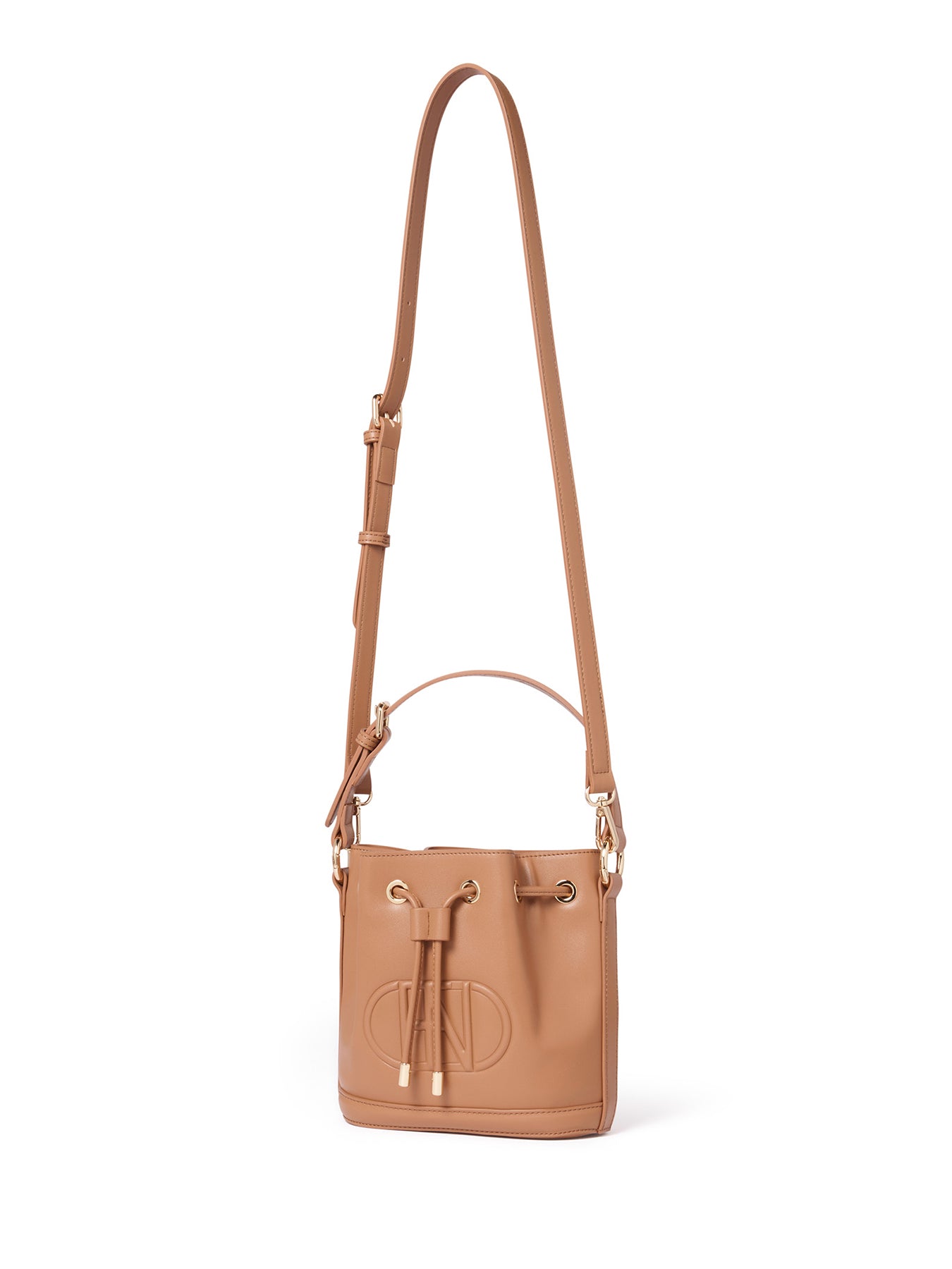 Signature Delany Drawstring Bucket Bag Brown