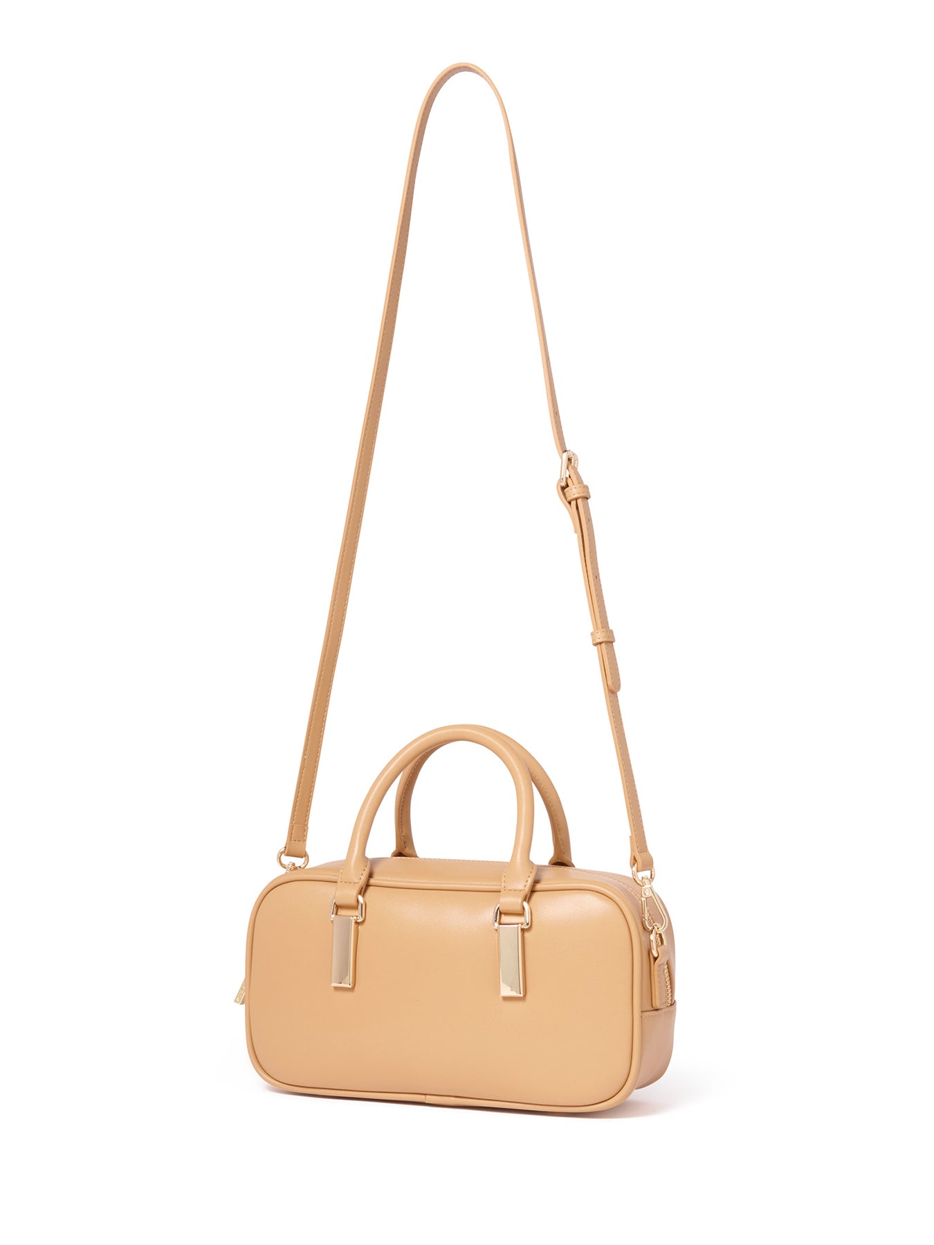 Signature Terri Metal Trim Barrel Crossbody Bag Brown