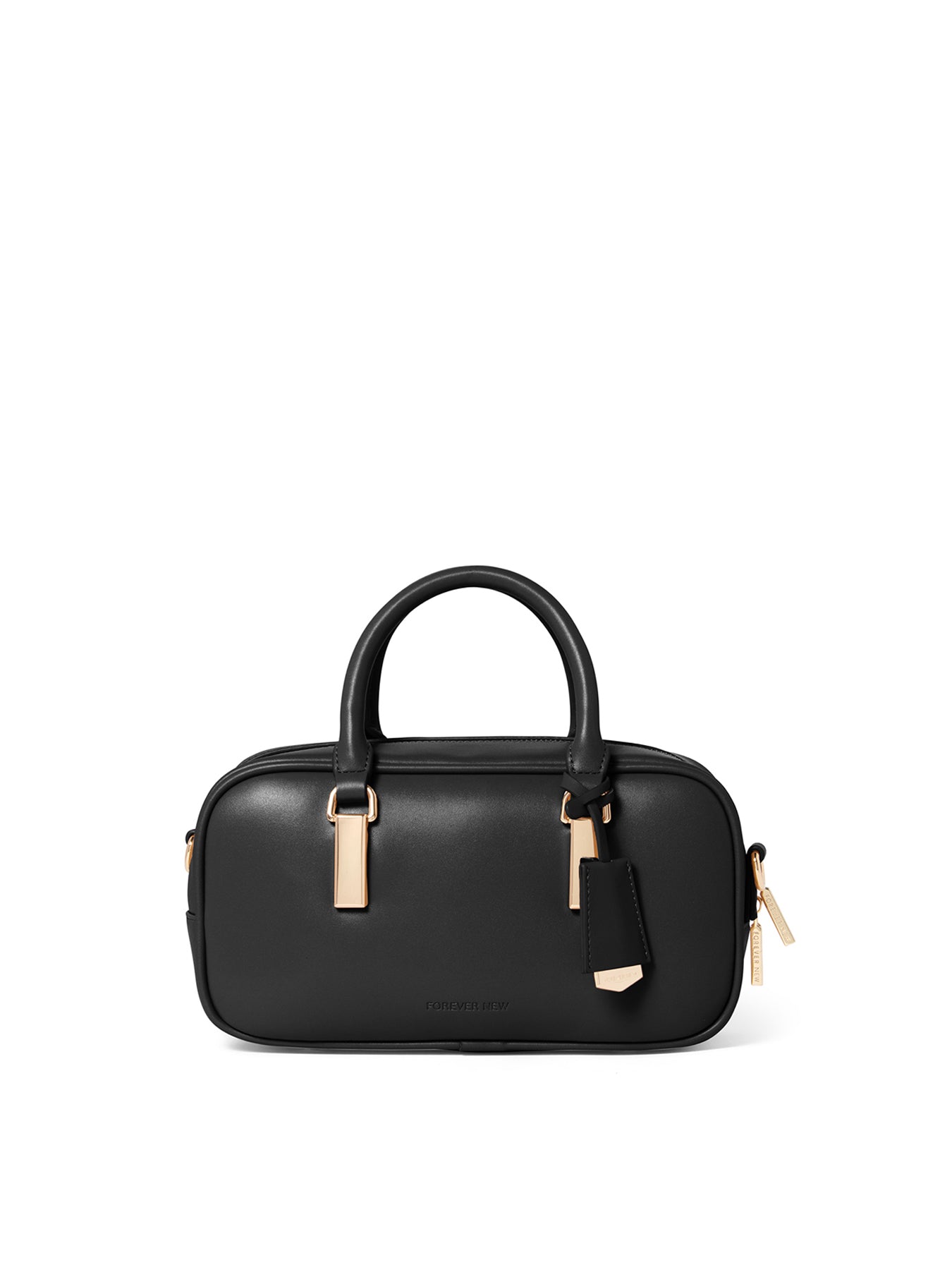 Signature Terri Metal Trim Barrel Crossbody Bag Black