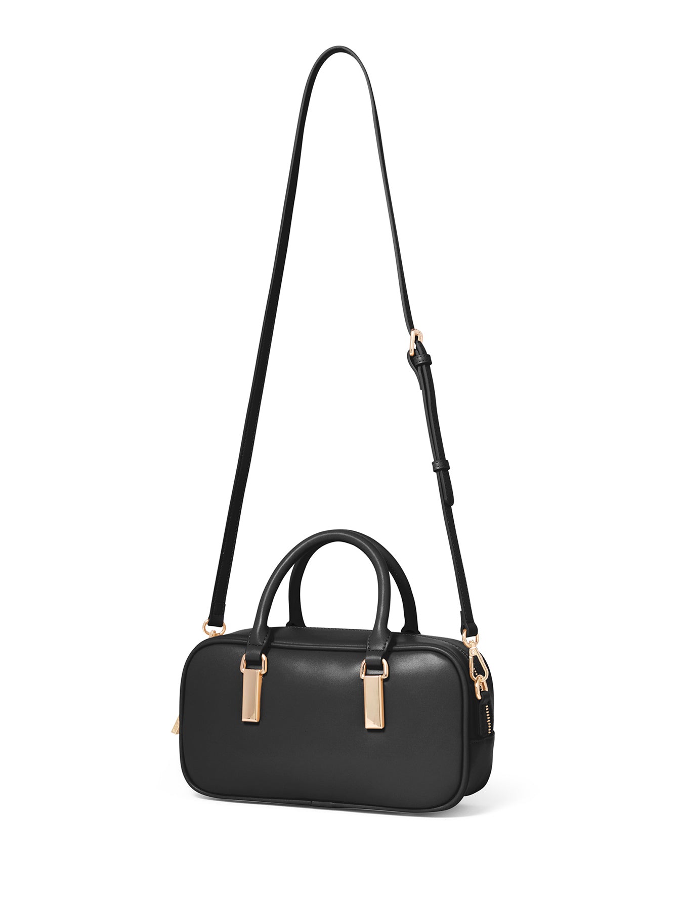 Signature Terri Metal Trim Barrel Crossbody Bag Black
