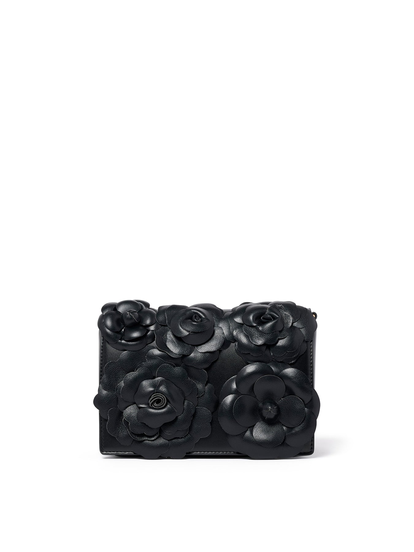 Signature Belle Bloom Flower Crossbody Bag Black