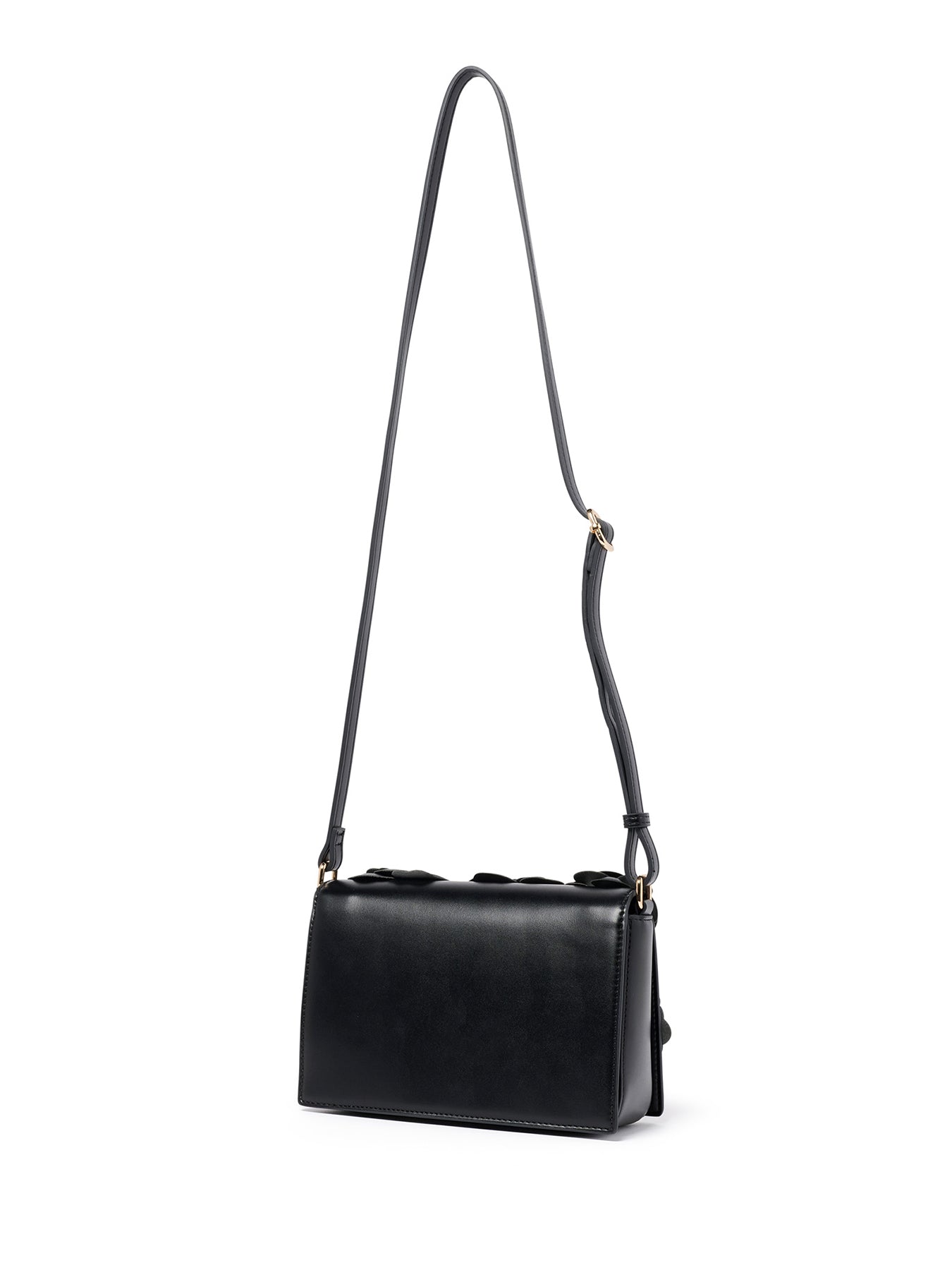 Signature Belle Bloom Flower Crossbody Bag Black