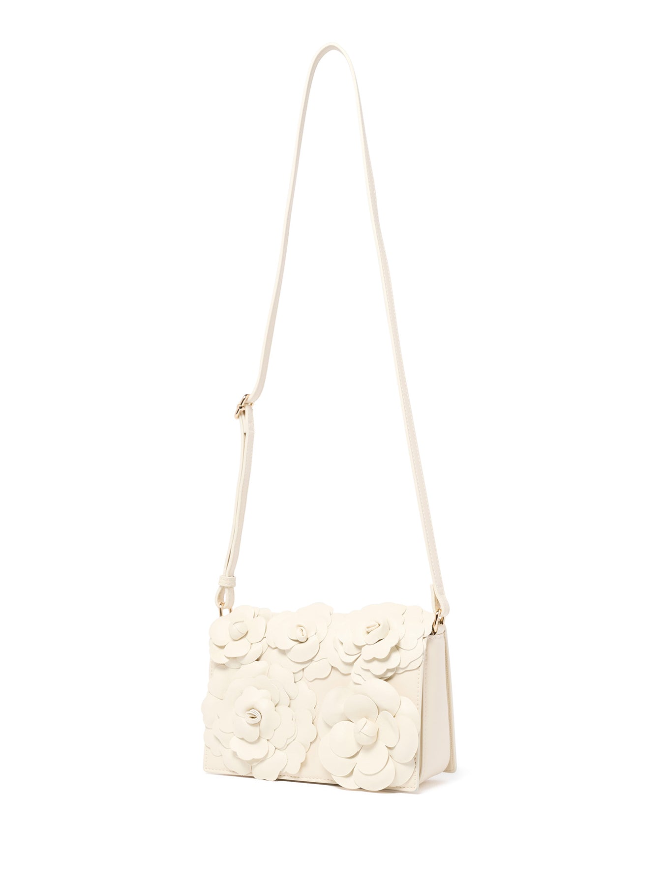 Signature Belle Bloom Flower Crossbody Bag White