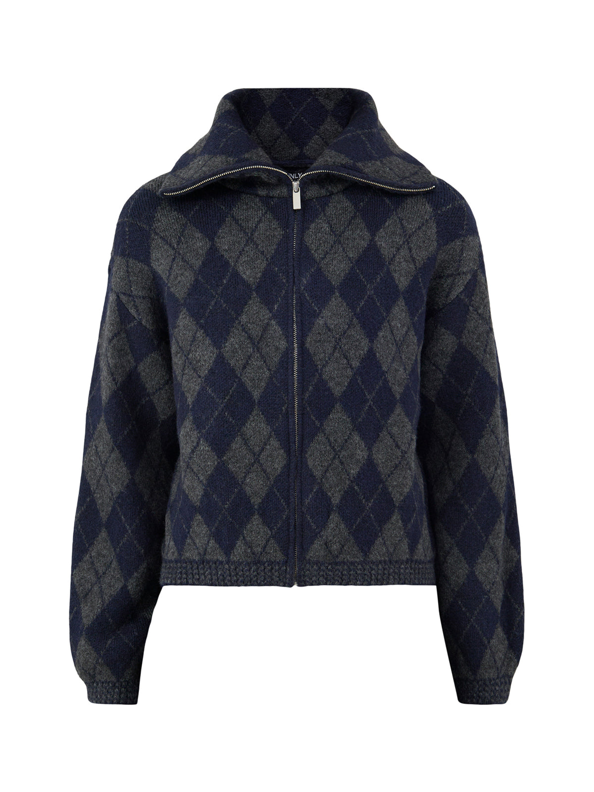 Zip Collar Knitted Cardigan