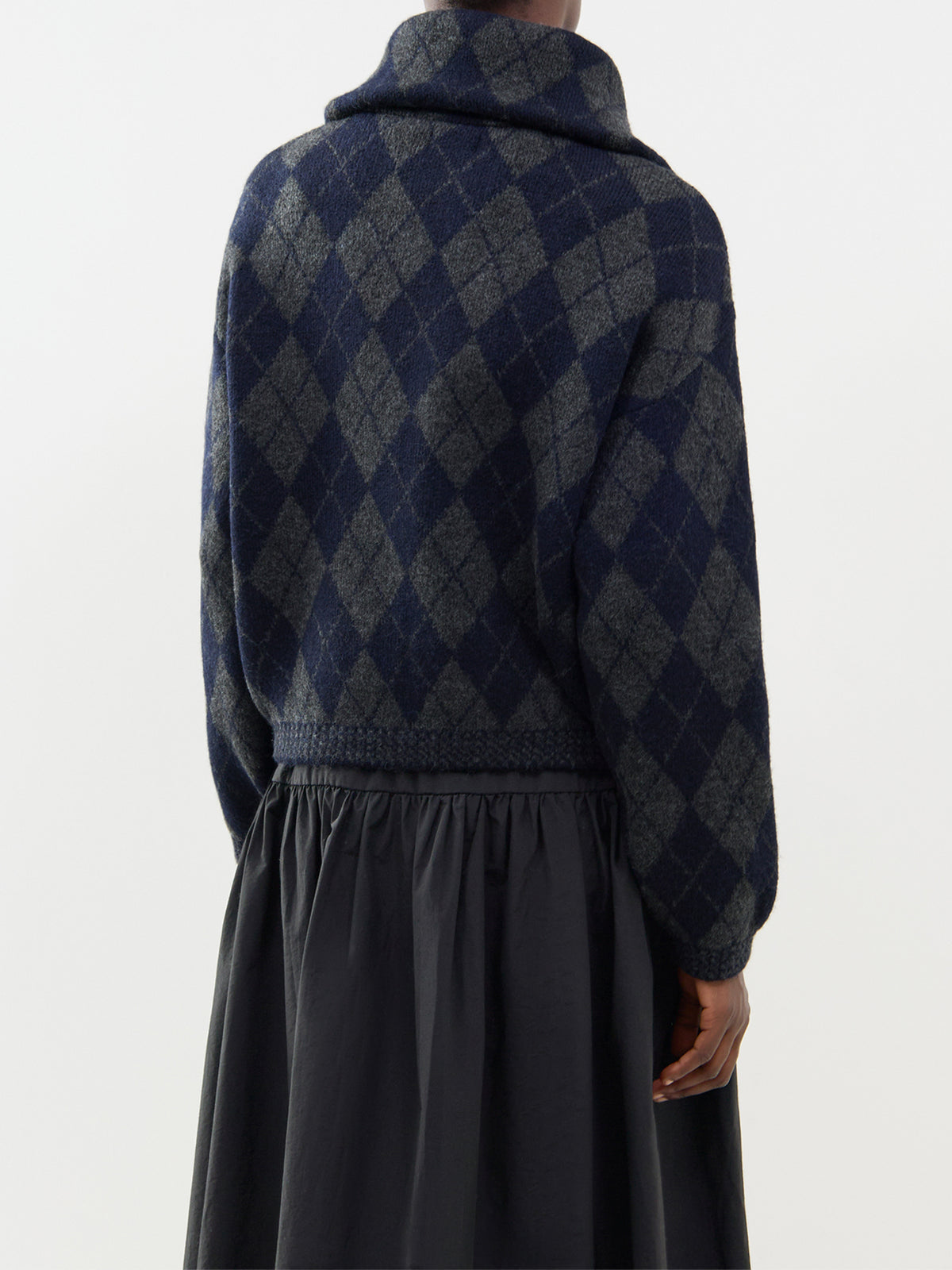 Zip Collar Knitted Cardigan