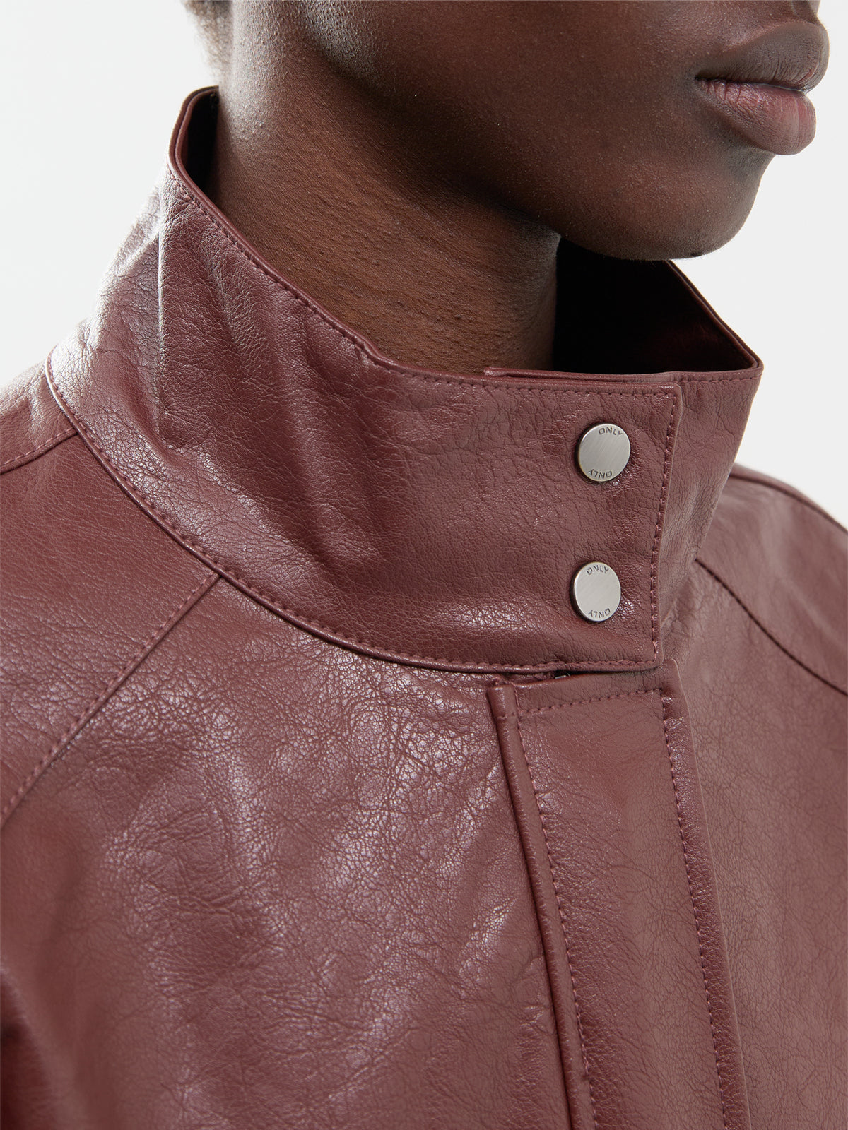 Faux Leather Oversized Bomber Jacket