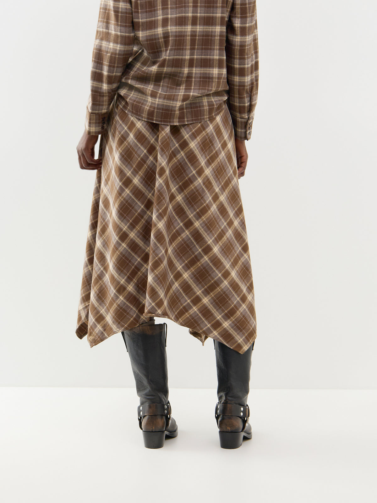 Check Midi Skirt - Slate Black