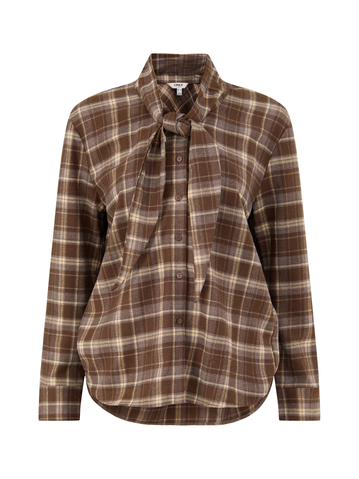 Check Tie Detail Shirt - Slate Black