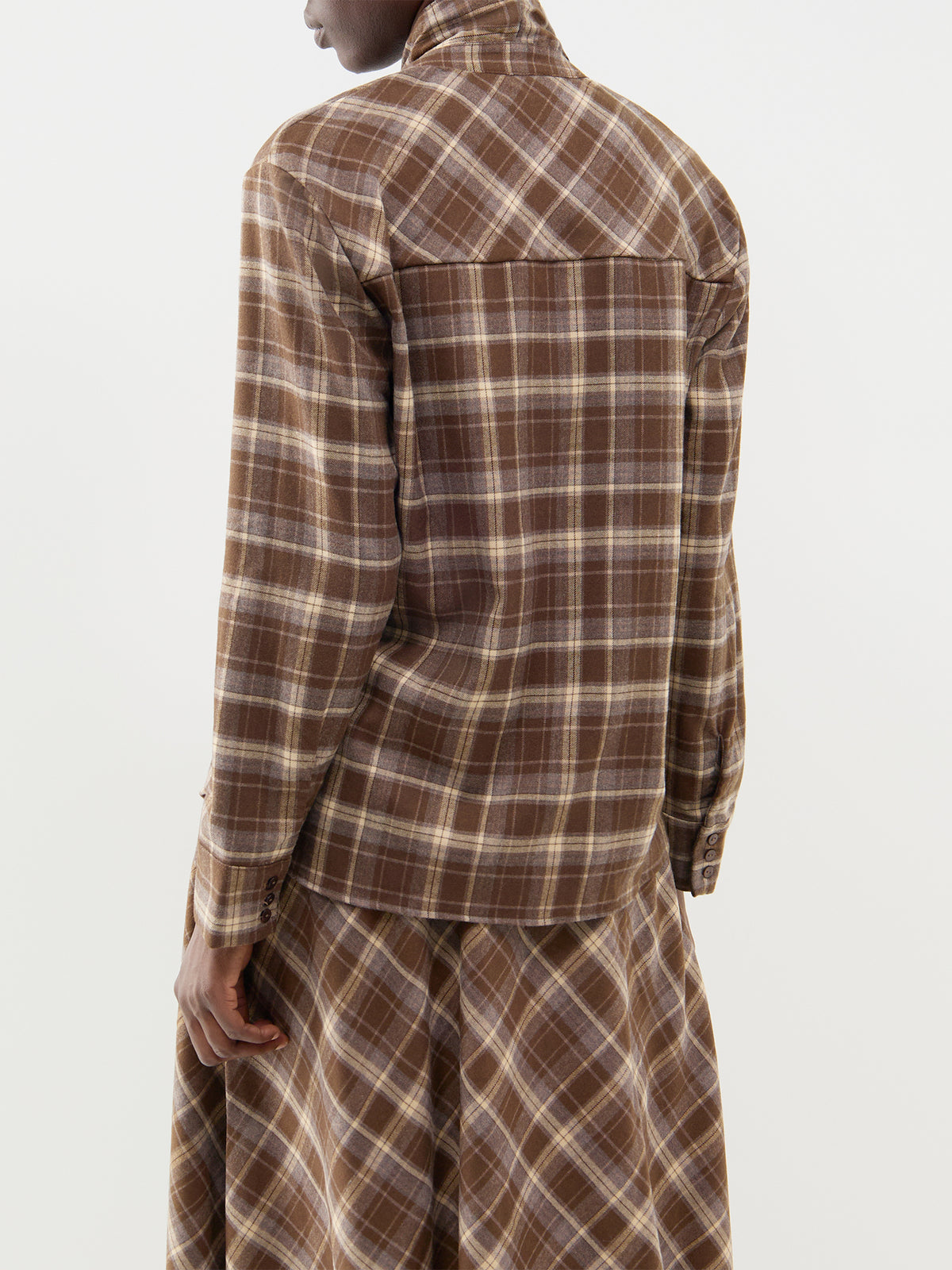 Check Tie Detail Shirt - Slate Black
