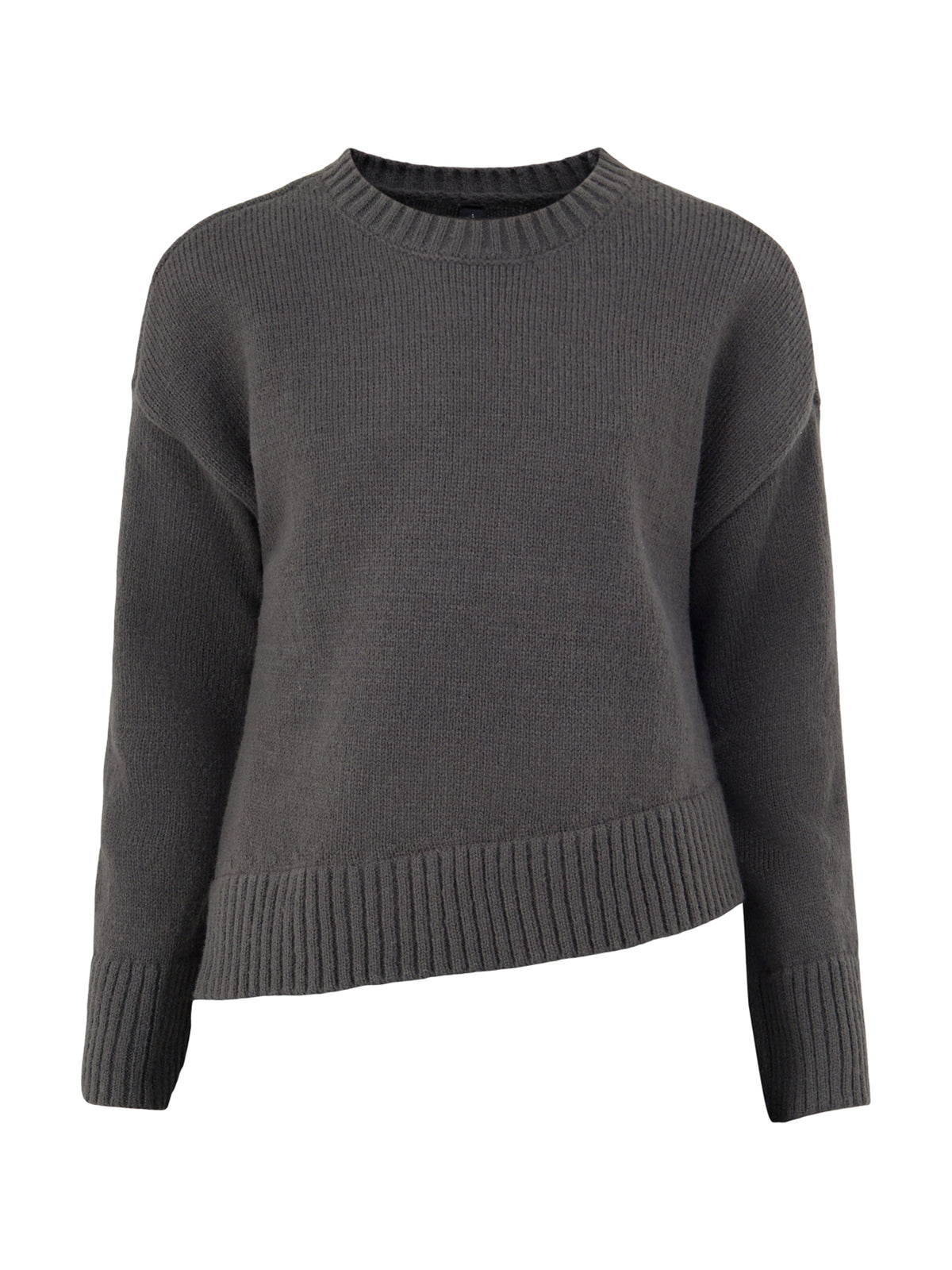 Lace Mix Crew Neck Jumper - Dark Grey