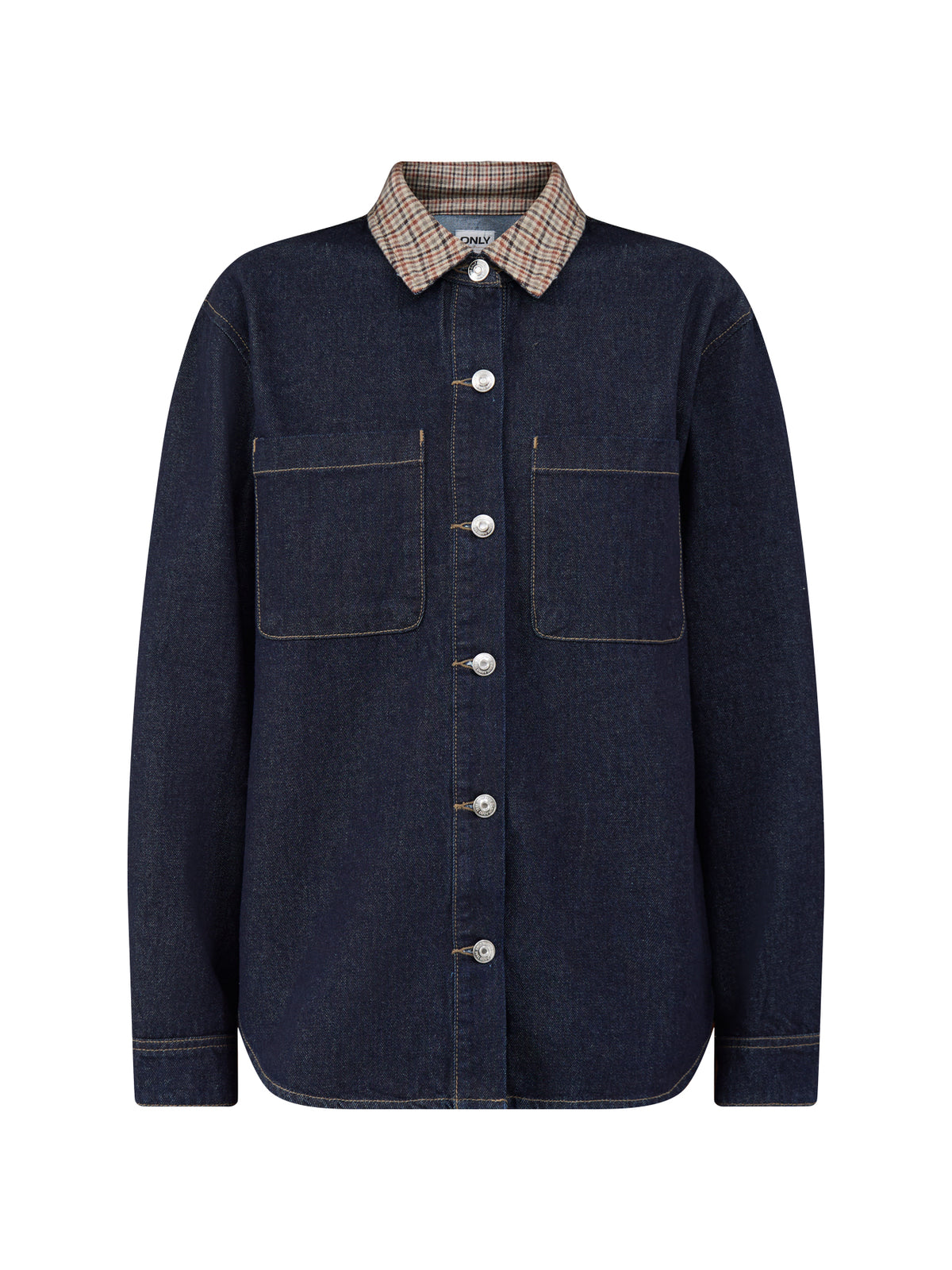 Vera Check Denim Shirt – Dark Blue Denim