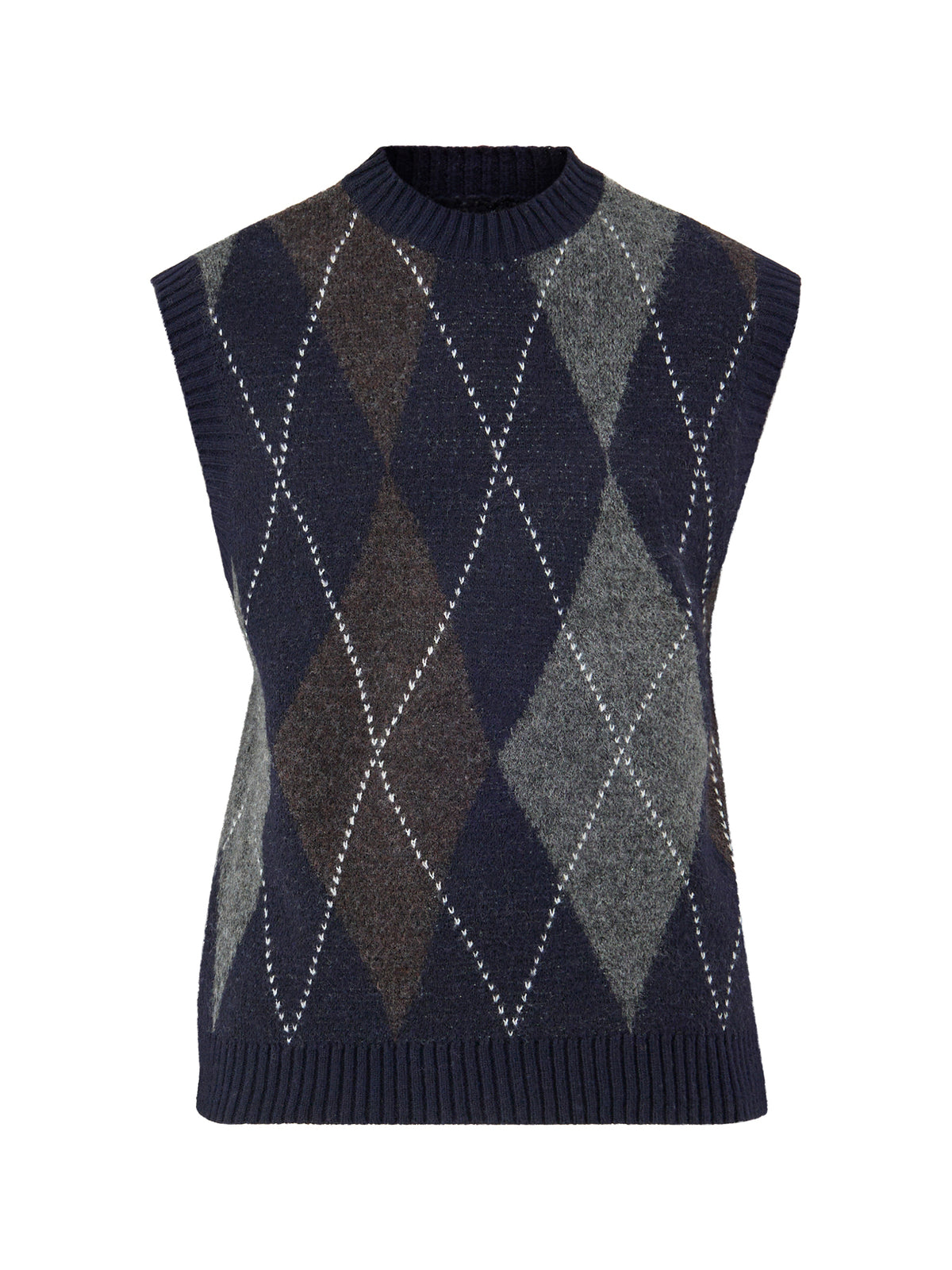 Harlequin Knitted Vest - Night Sky