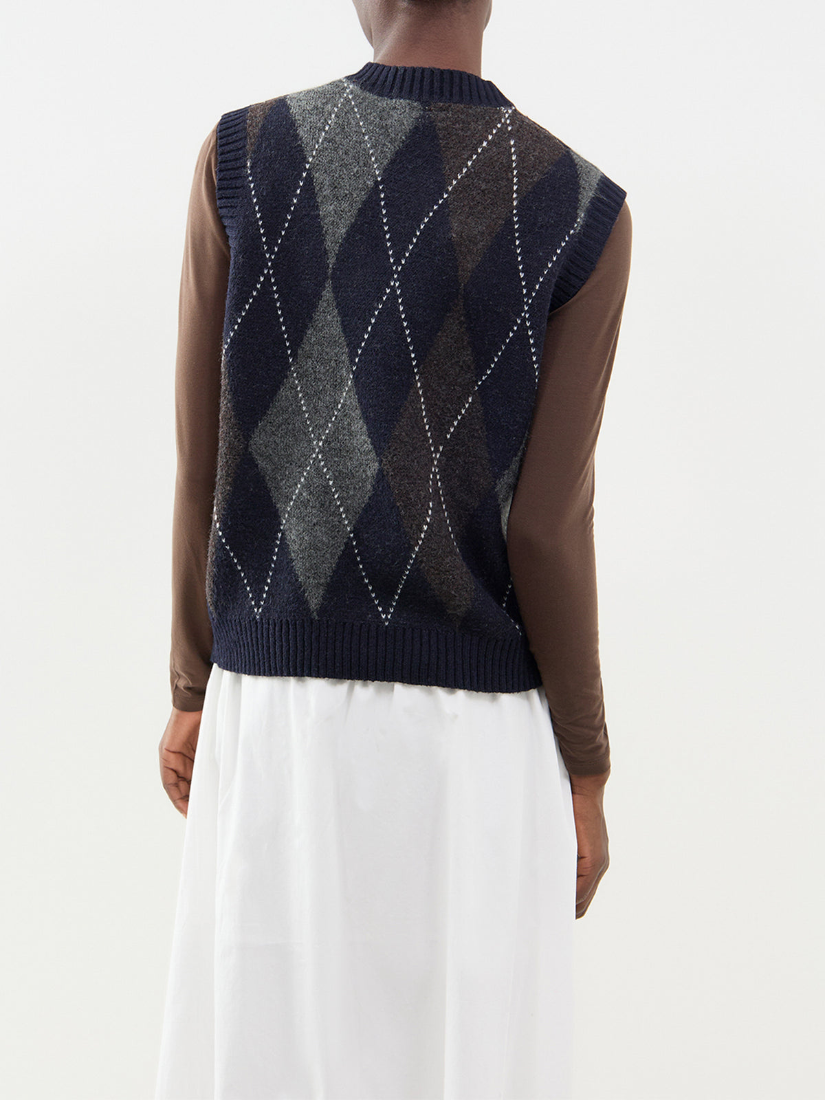 Harlequin Knitted Vest - Night Sky