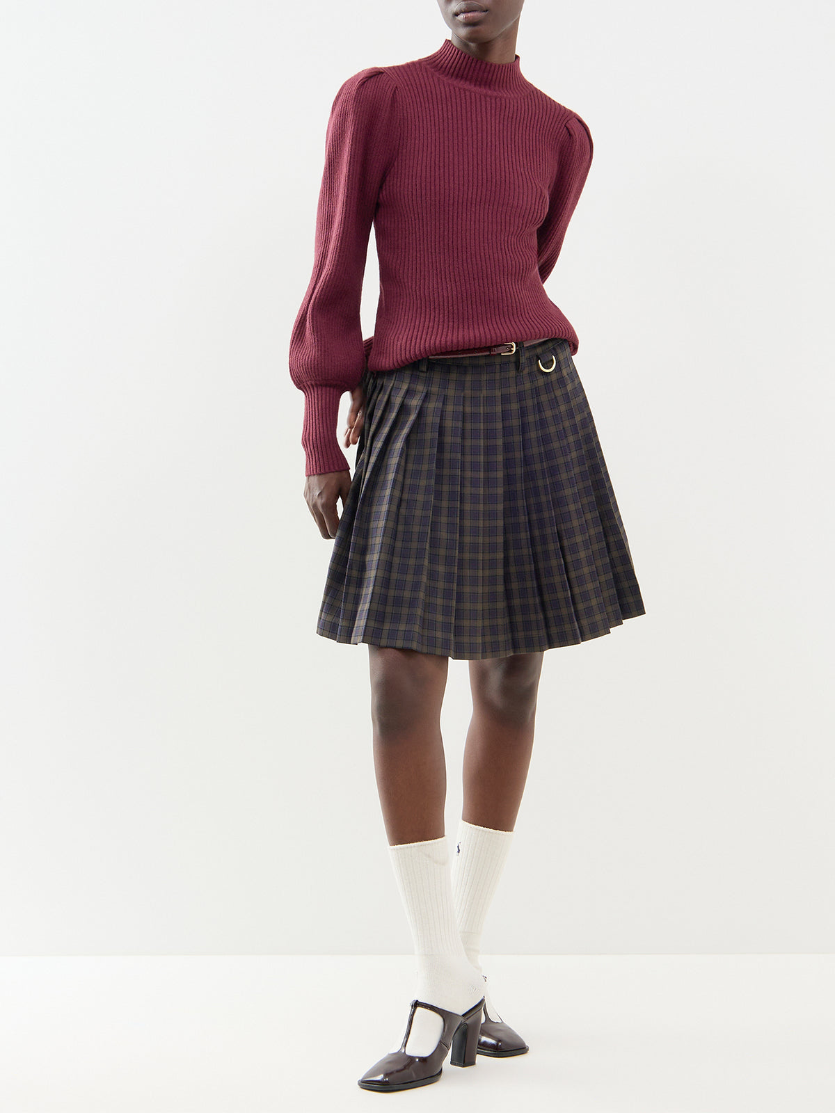 High Neck Knitted Jumper - Fig