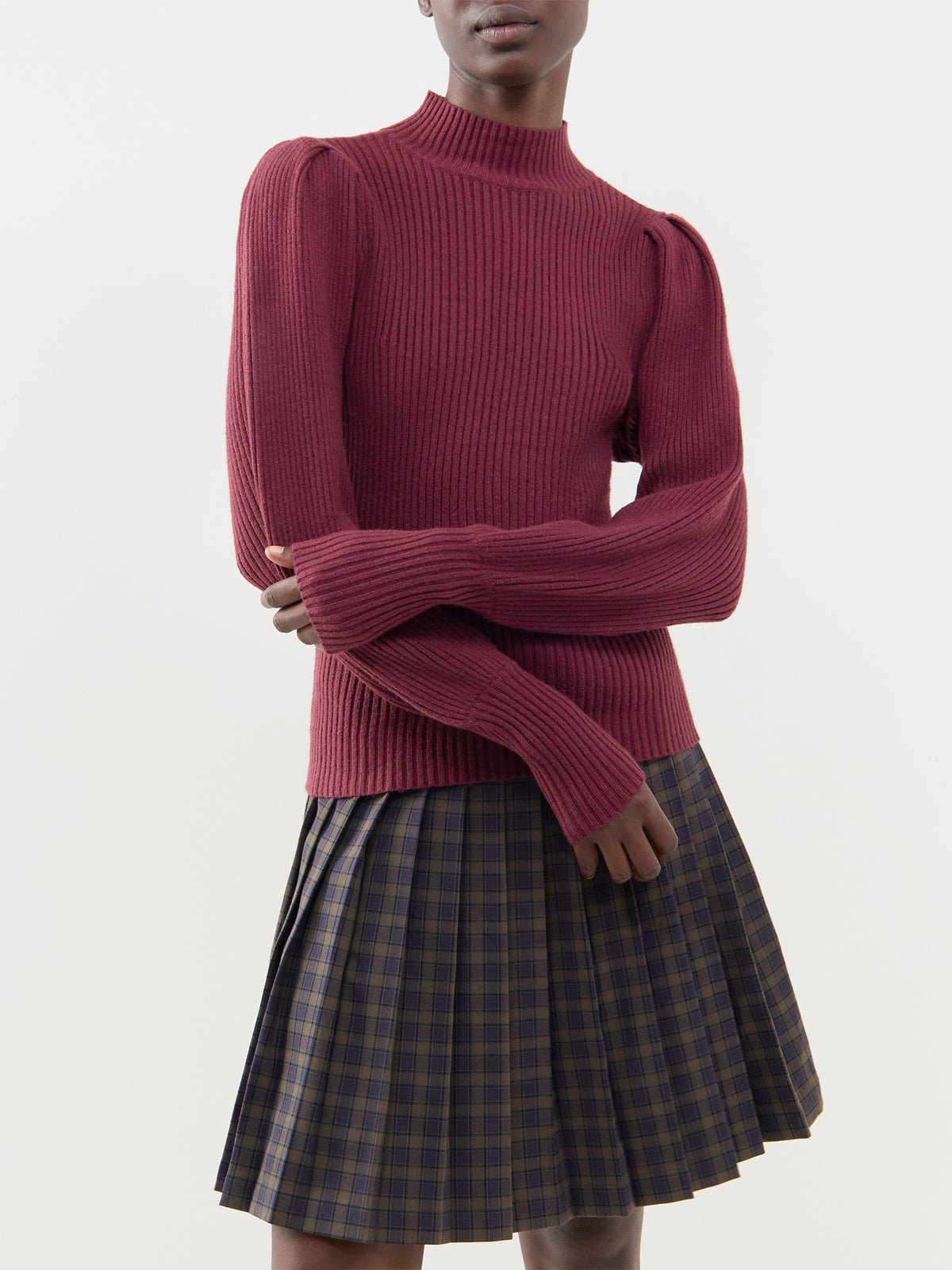 High Neck Knitted Jumper - Fig