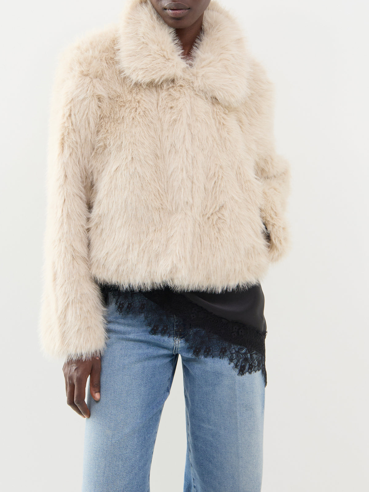 Faux Fur Jacket - Pumice Stone