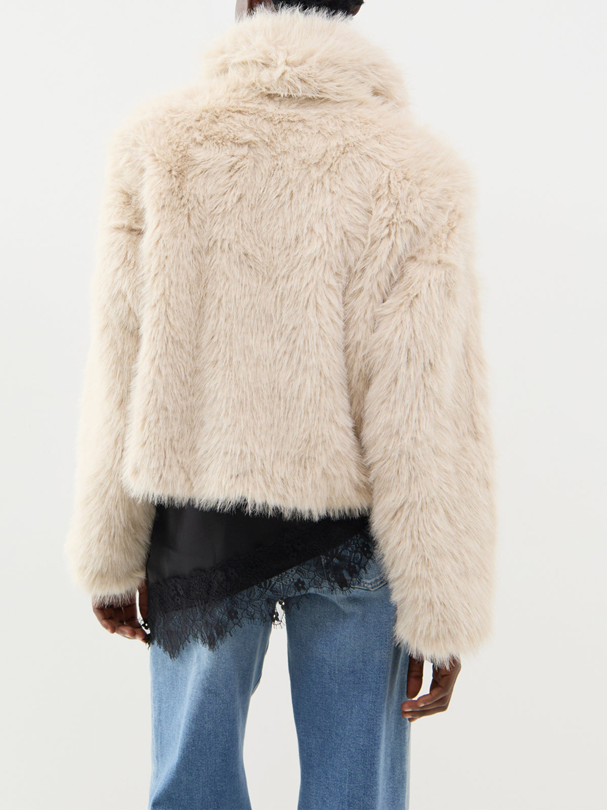Faux Fur Jacket - Pumice Stone
