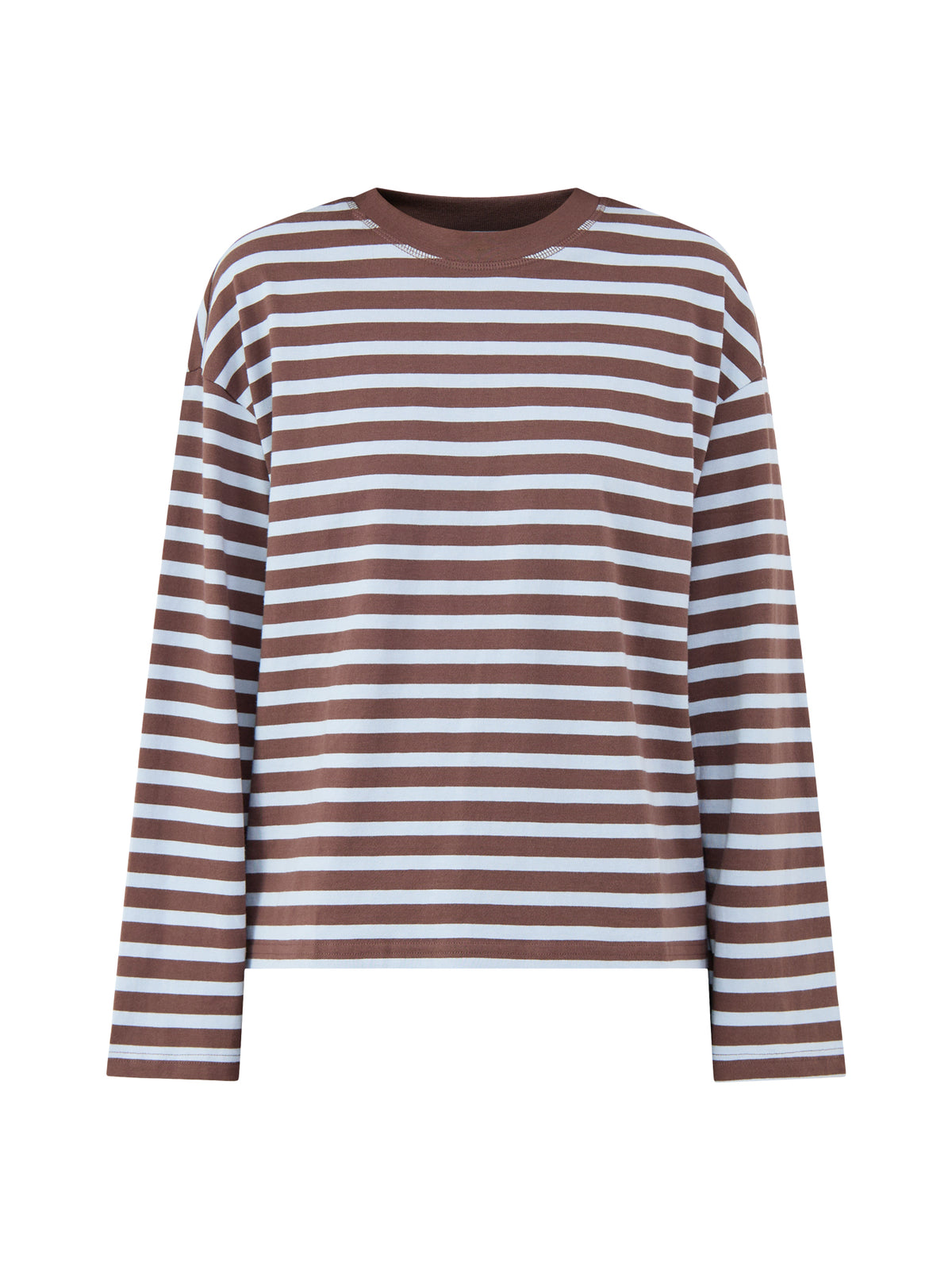 Freja Organic Cotton Striped Long Sleeve Top – Blue & Beige
