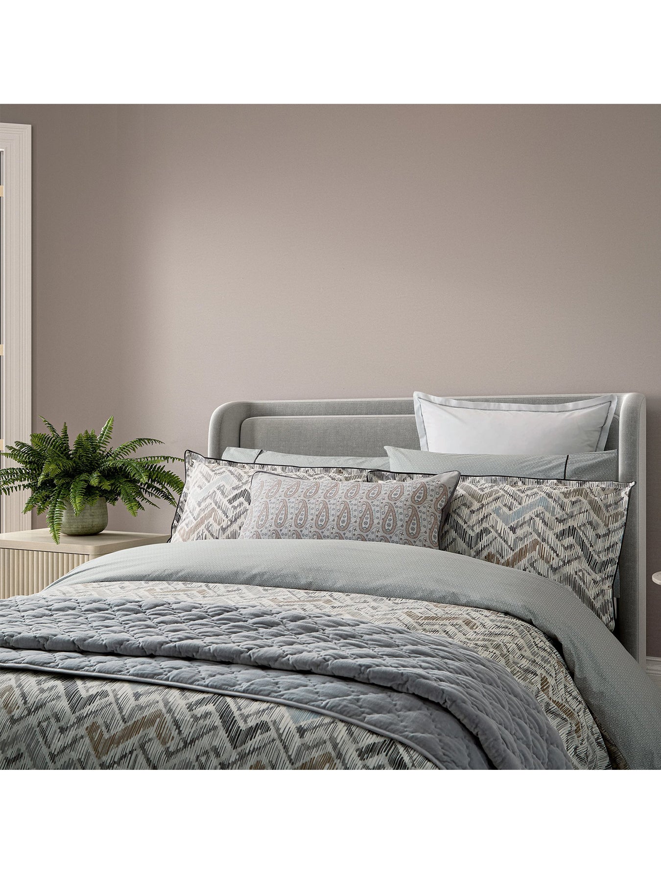 Danza Super King Duvet Cover Set Neutral