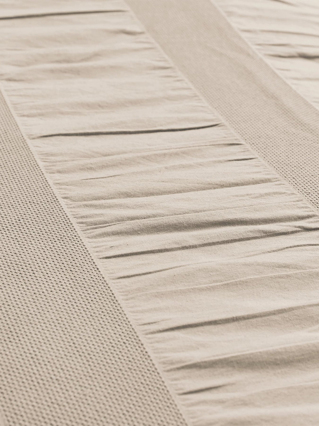 Woven Waffle Stripe Double Duvet Cover Set Linen