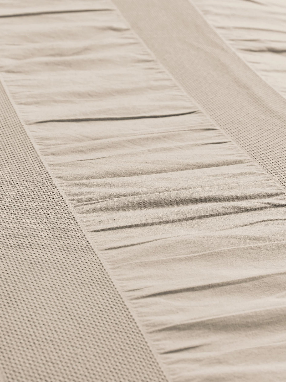 Woven Waffle Stripe King Duvet Cover Set Linen