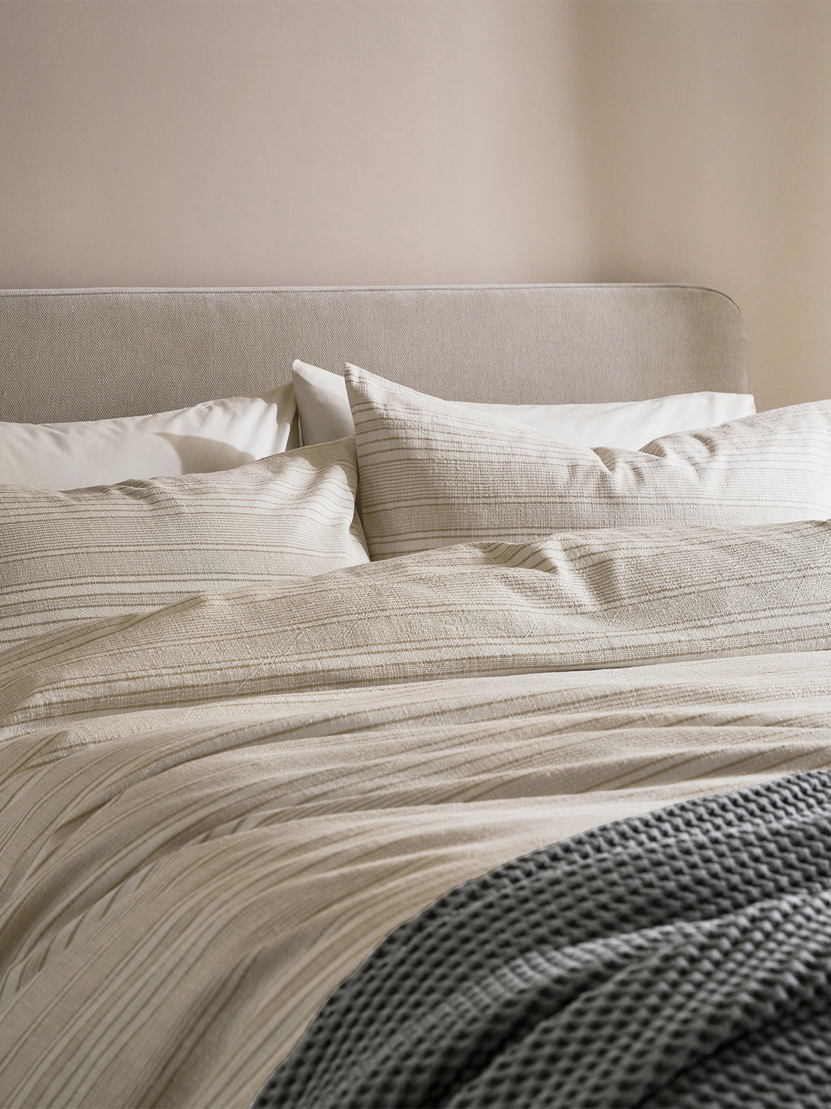 Zelda Woven Bed Cover Set Sk/S Canvas Cream