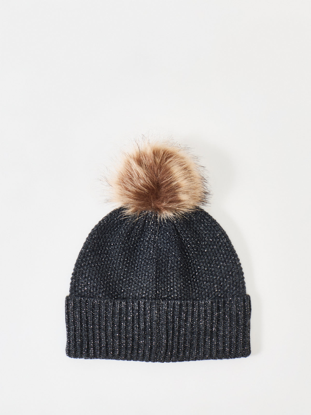 Metallic Wool Blend Beanie - Onyx Heather
