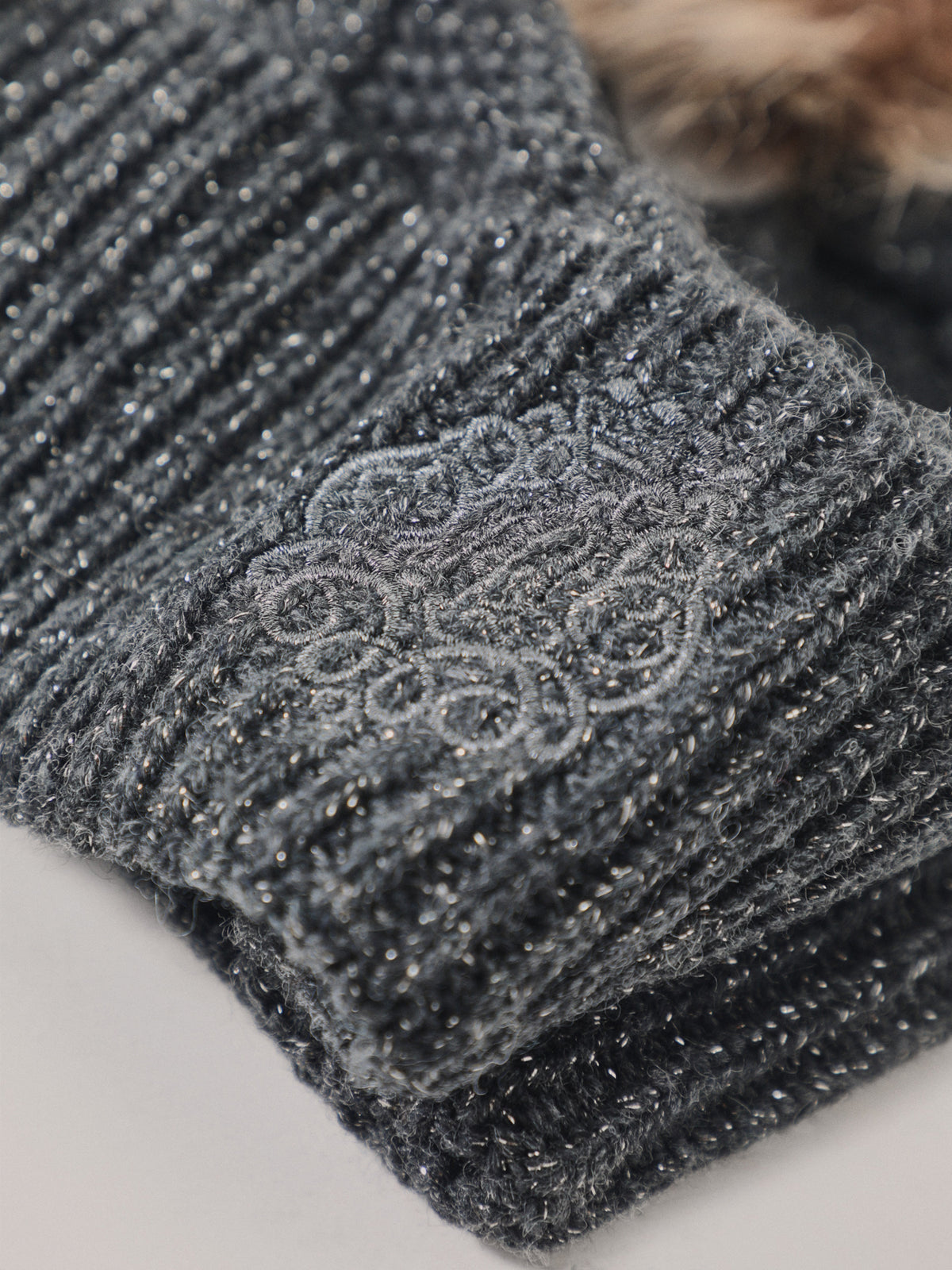 Metallic Wool Blend Beanie - Onyx Heather