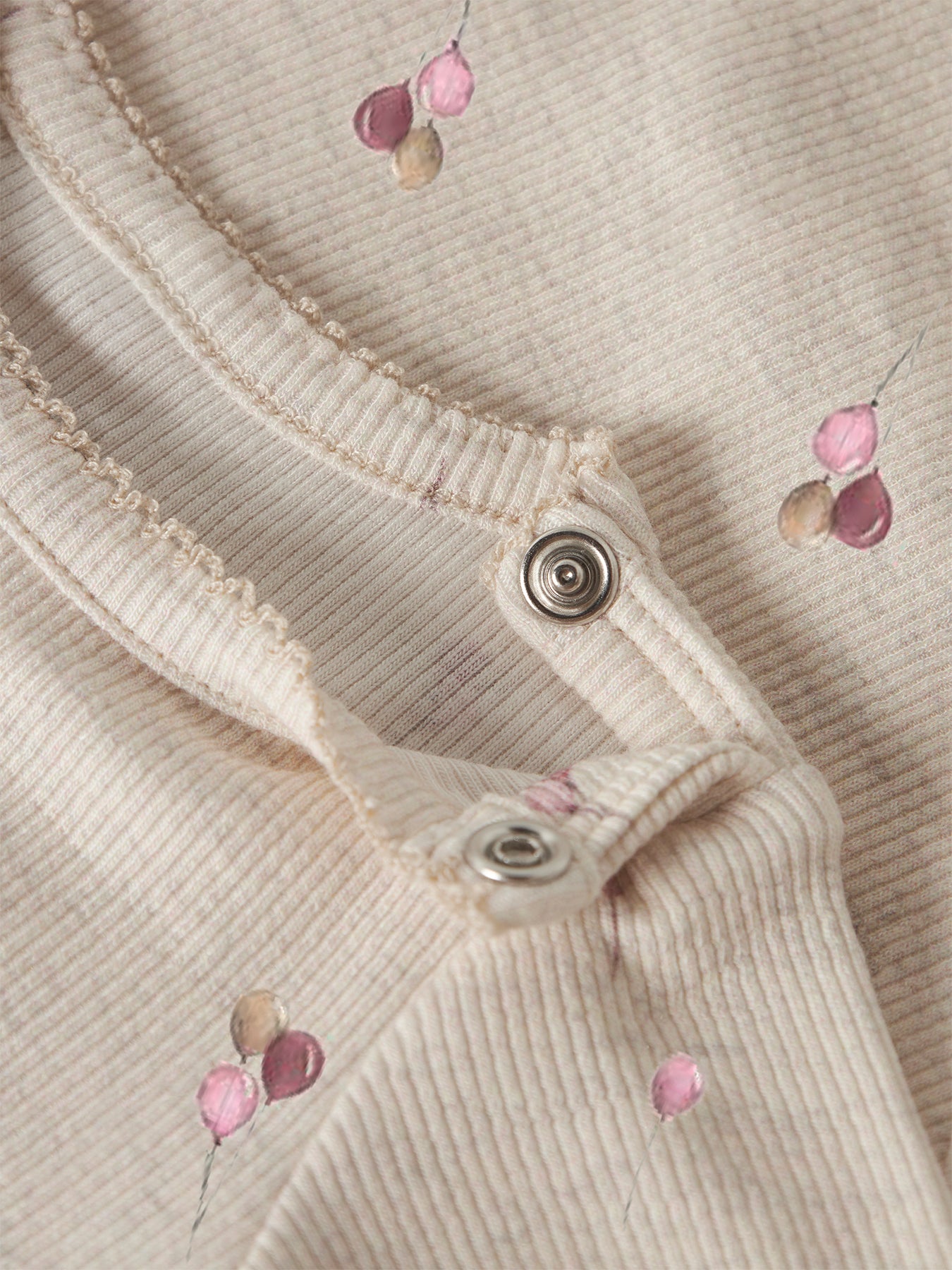 Baby Organic Cotton Blend Nabila Long-Sleeved Bodysuit - Peyote Melange
