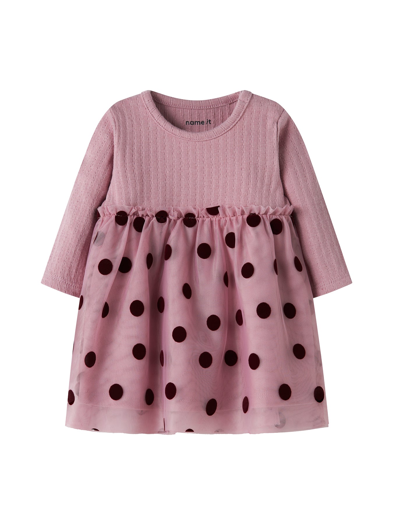 Nagina Organic Cotton Blend Long Sleeve Dress Pink