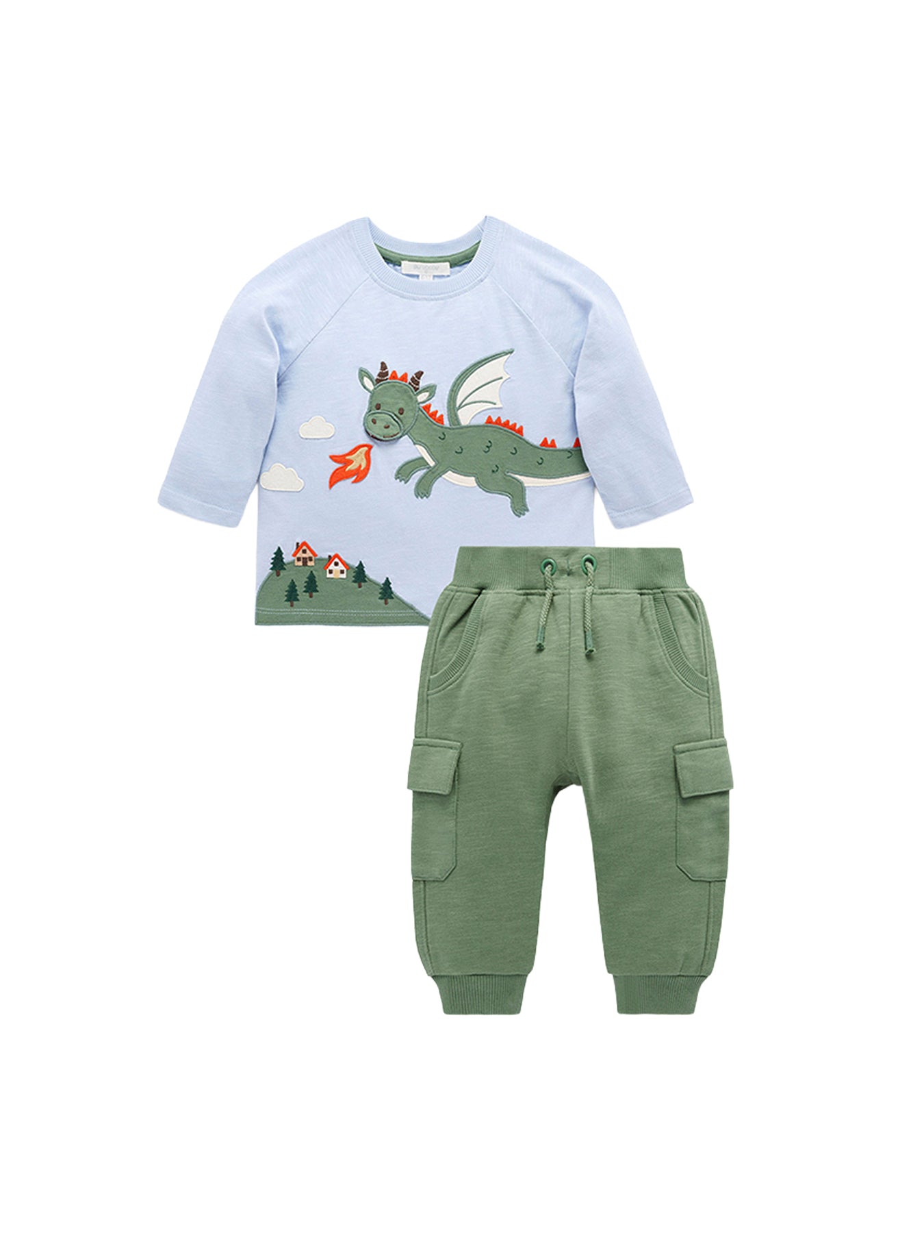 Baby Organic Cotton Dragon T-Shirt & Cargo Trousers Set